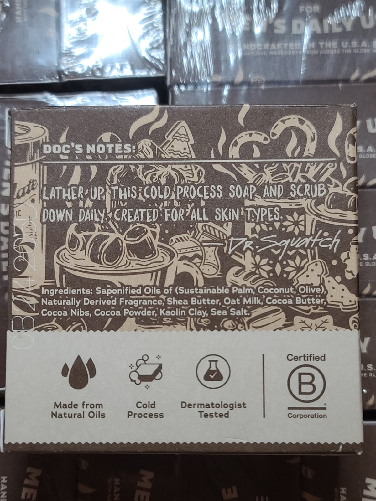 Dr. Squatch Hot Choccy Limited Edition Soap Bar Bricc Chocolate Scent Xmas