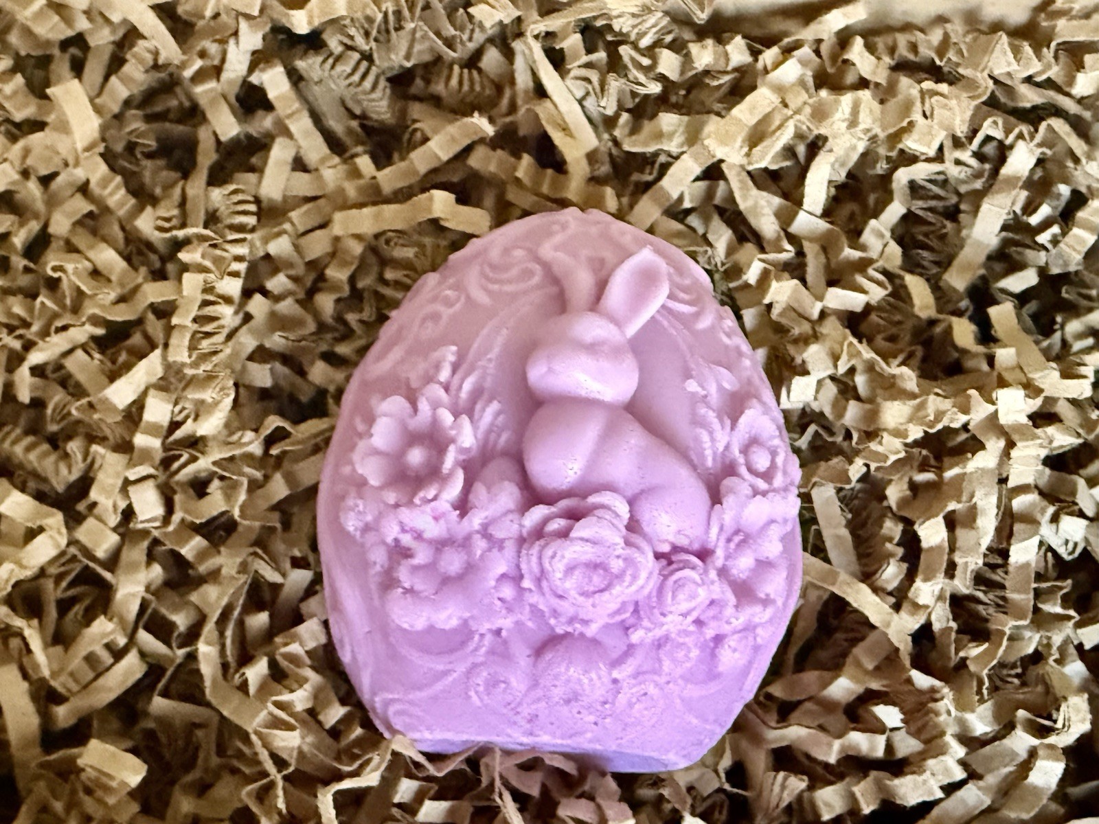 Easter: Handmade Beautifully Designed Soap-Egg shaped With Bunny And Flowers
