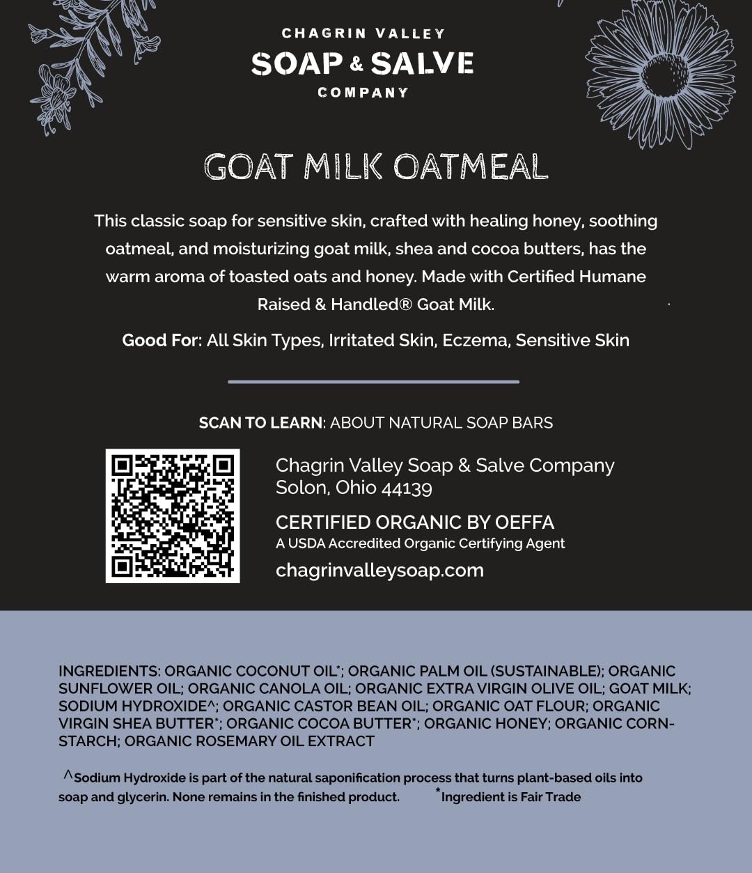 Oatmeal, Honey and Fresh Goat Milk Soap Bar – For Dry Skin and Itchy Skin – O…
