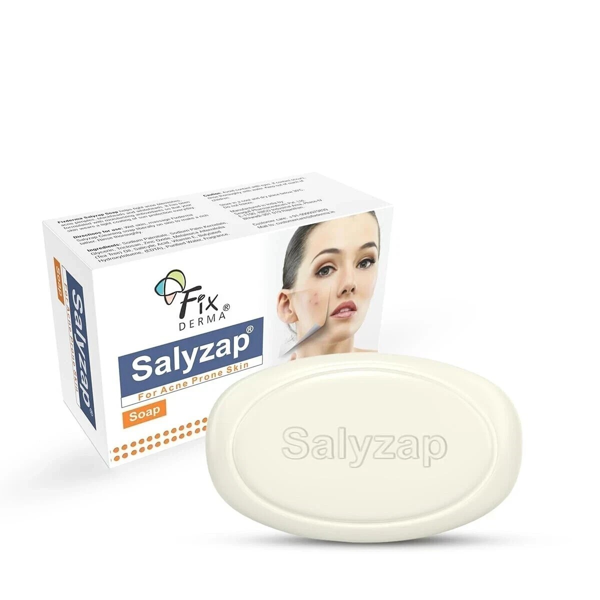 2X Fixderma Salyzap Soap Tea Tree Oil & Vit E Acne-Prone & Oily Skin 75gm