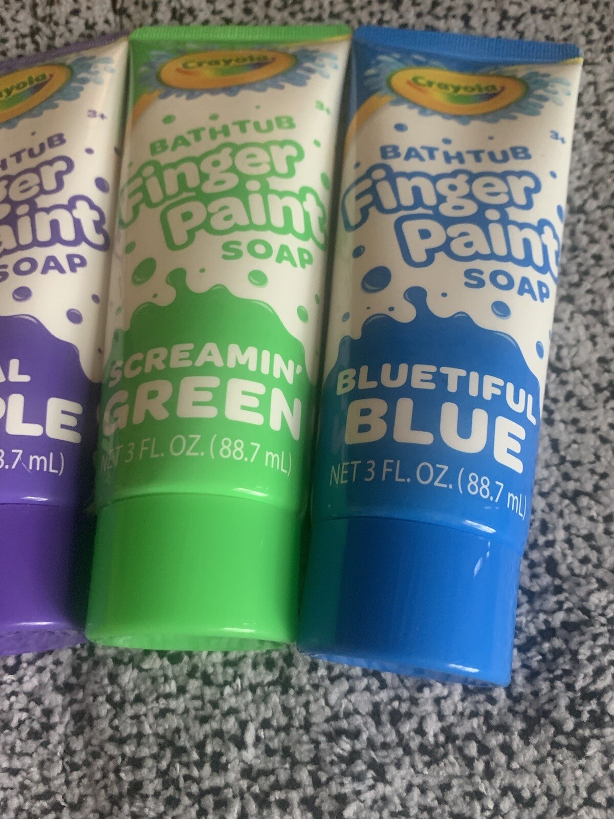 5PC SET: Crayola Bathtub Finger Paint Soap Kids 3oz: Red Blue Green Purple Pink