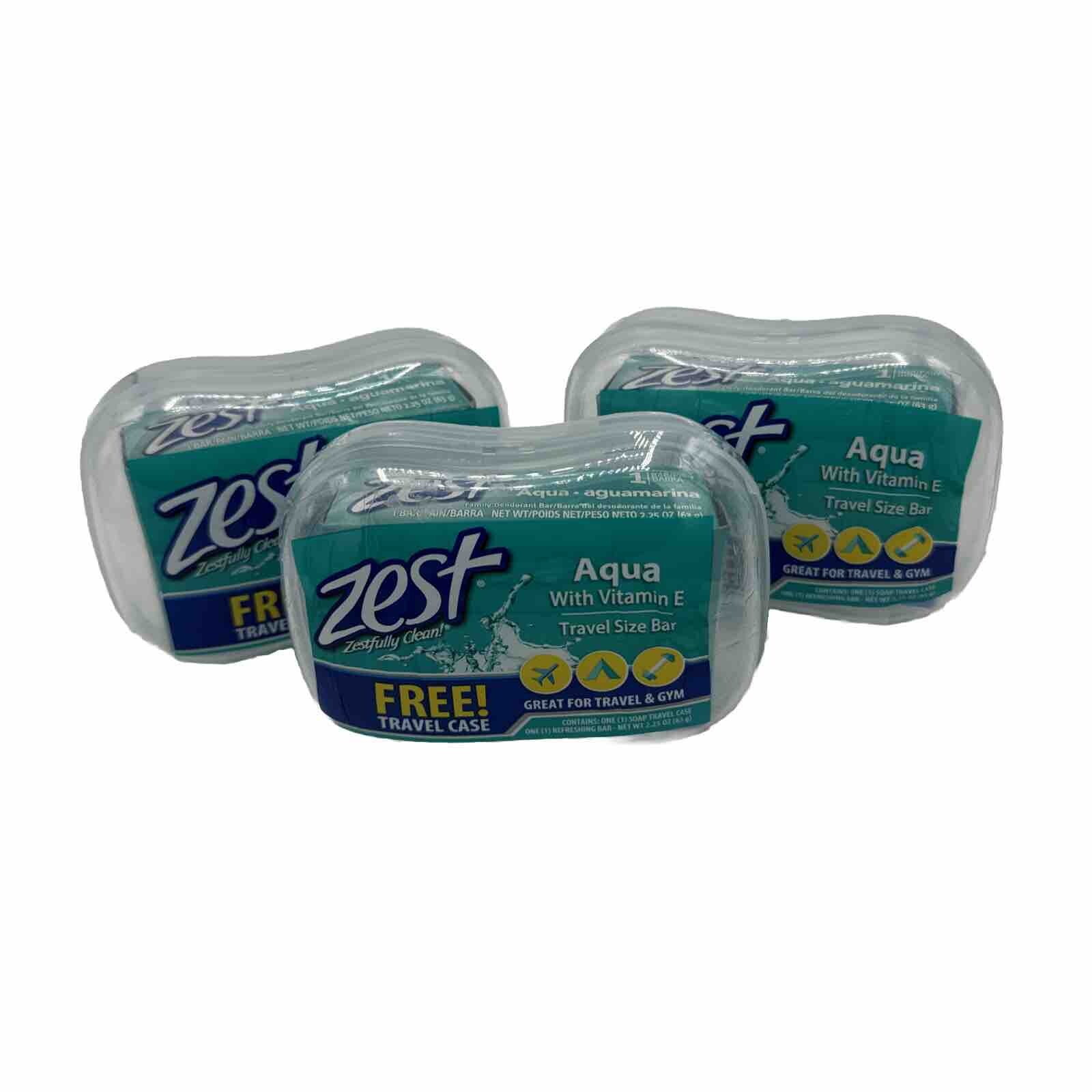 ZEST 3- AQUA With Vitamin E – Travel size with case (3) 2.35 oz RaRe