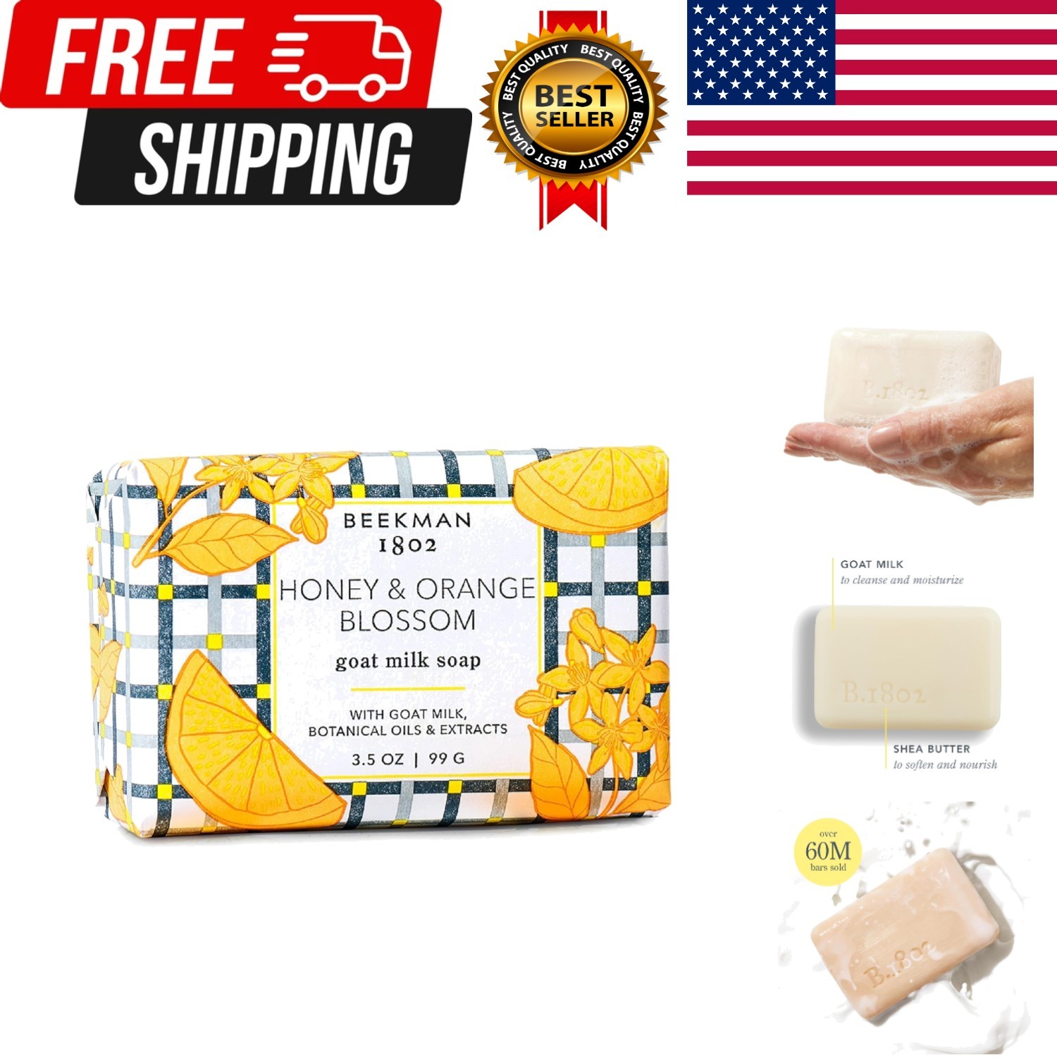 Goat Milk Soap – Moisturizing Hand & Body Soap Bar with Shea Butter & Botanic…