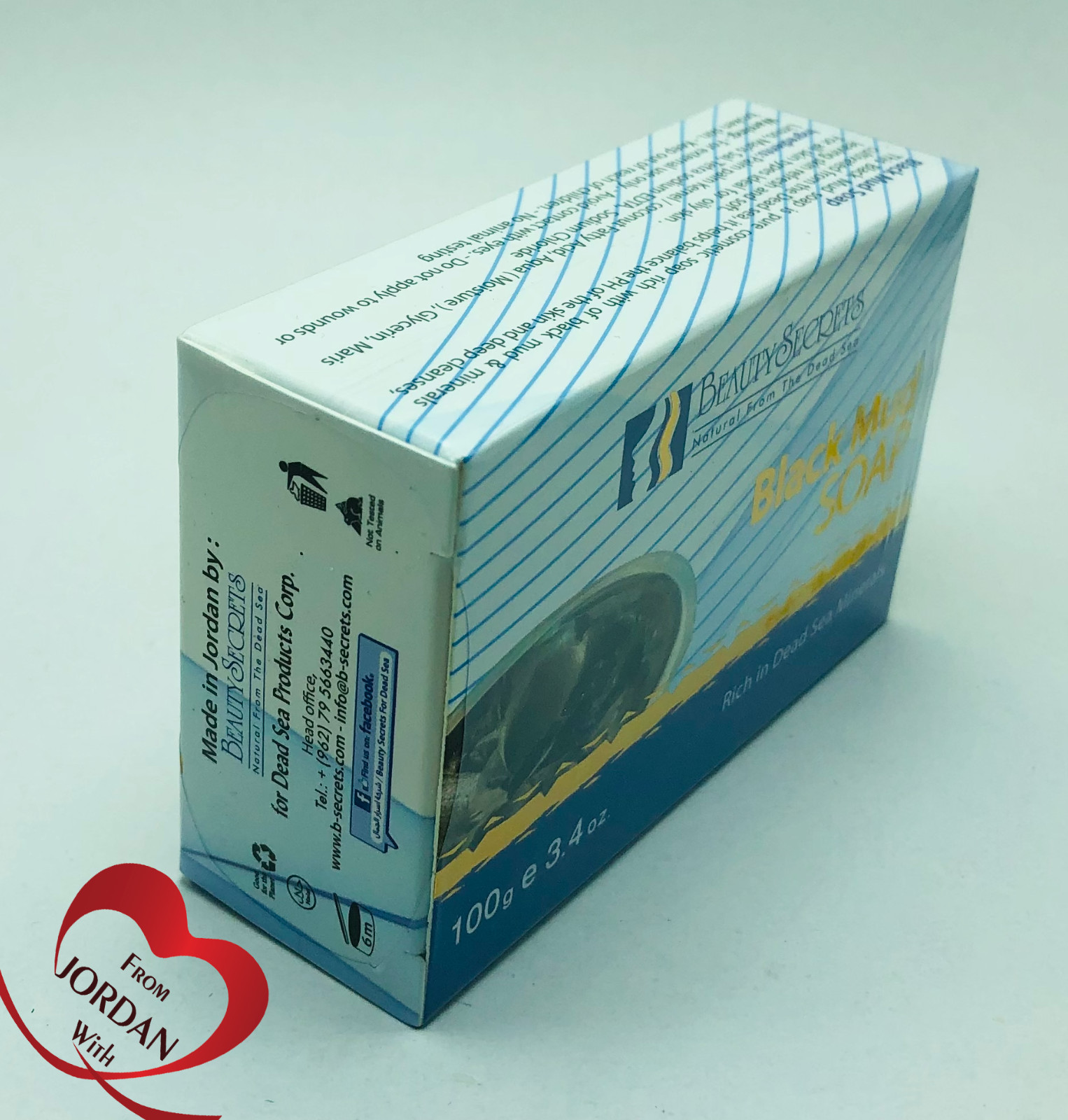 Natural Black Mud Soap Bar, Rich In Nourishing Cleaning Dead Sea Minerals 100 gm