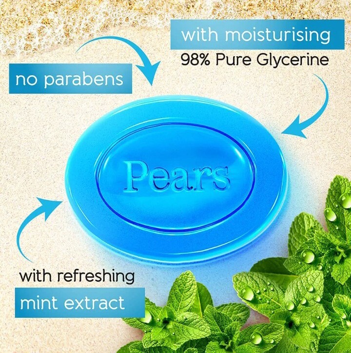 🆕️ Pears 3.53 OZ. Bar ●GLYCERIN & MINT EXTRACT● Soap Soft & Fresh 98% Pure.