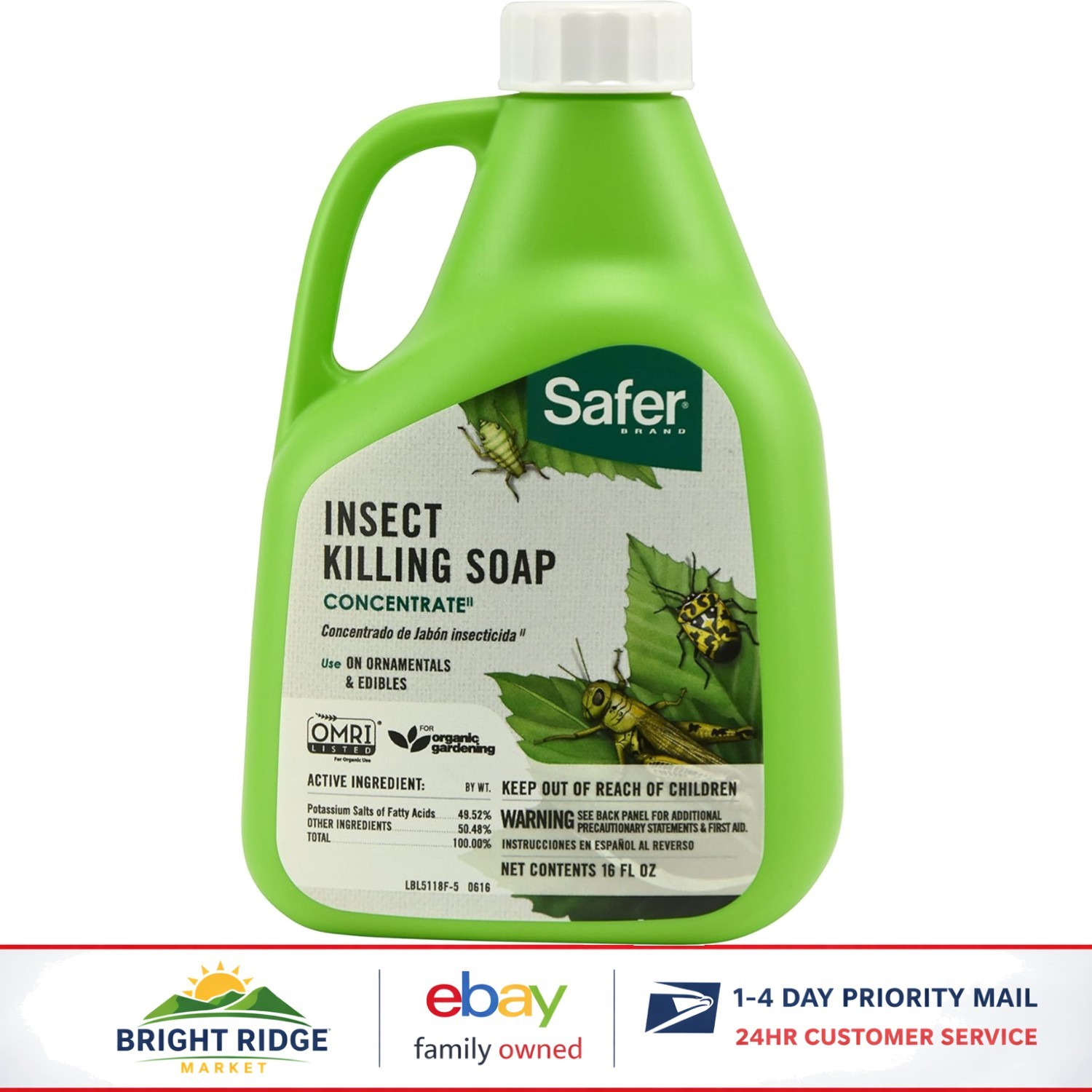 Natural Insect Killing Soap for Plants, Ideal for Vegetable and Flower Gardens