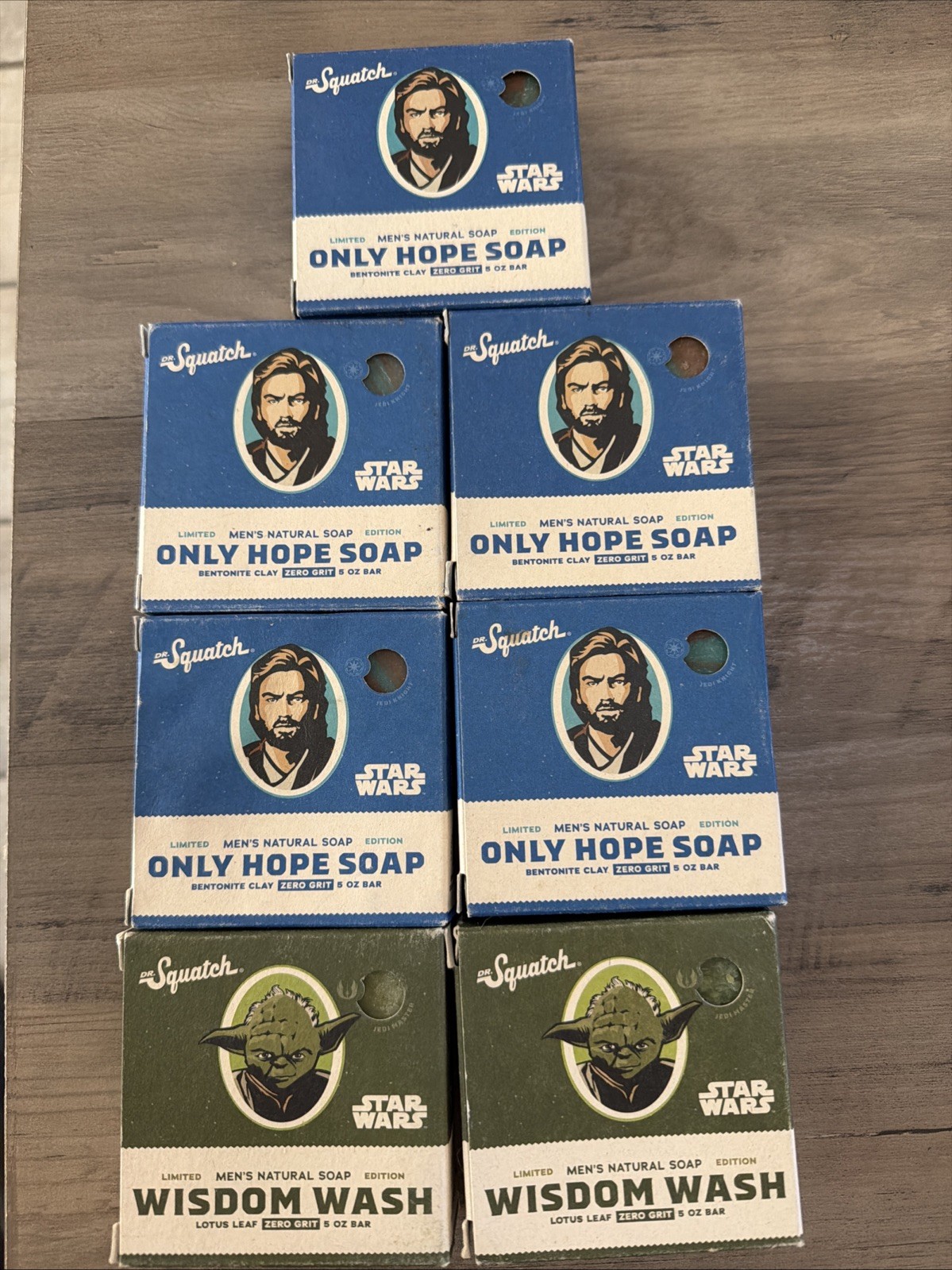 NEW Dr. Squatch Jedi Knight Only Hope + Wisdom Wash Star Wars Bar Soap 7 Total
