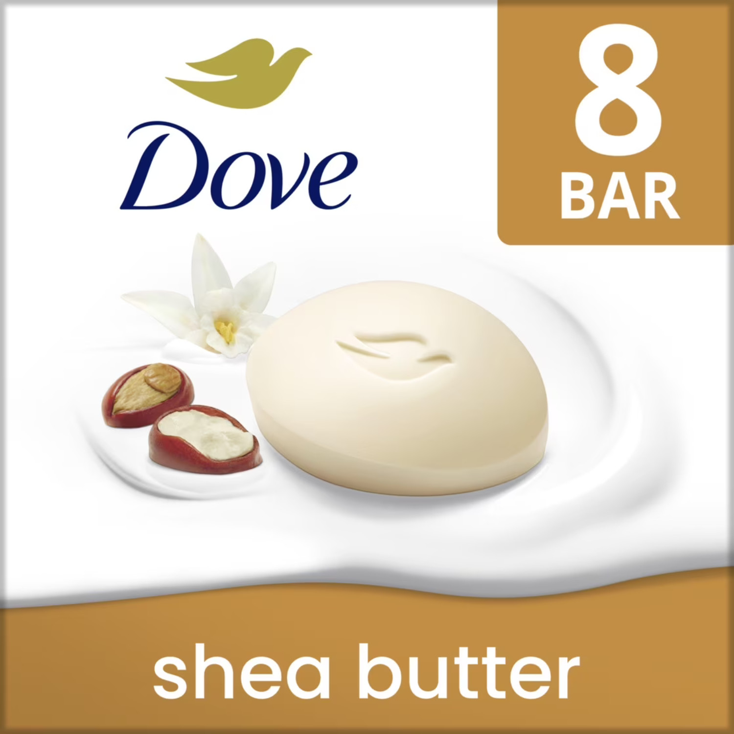 Dove Beauty Bar Women’s Bath Soap Shea Butter, 3.75 oz 8 Bars, 3 Pack