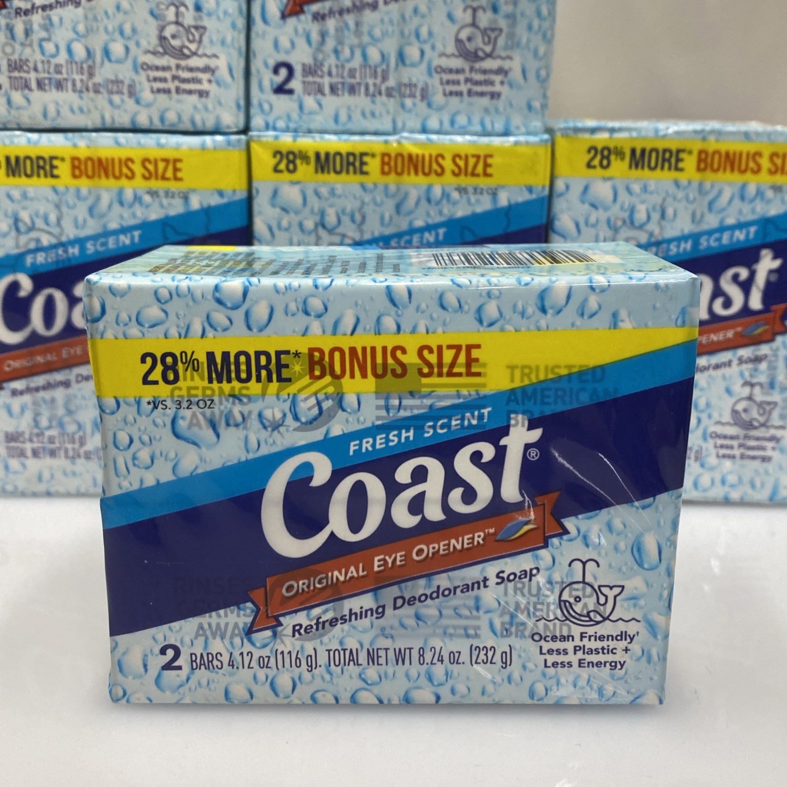 6 Pack X 2 Bars Coast Deodorant Soap Bar Fresh Scent 4.12 oz Each Eye Opener