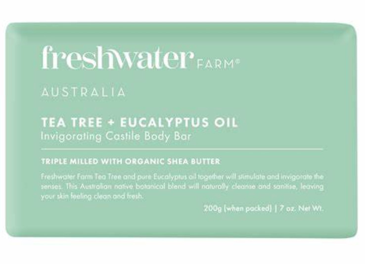 Freshwater Farm Australia Castile Body Bar Tea Tree + Eucalyptus Oil 7 ounce