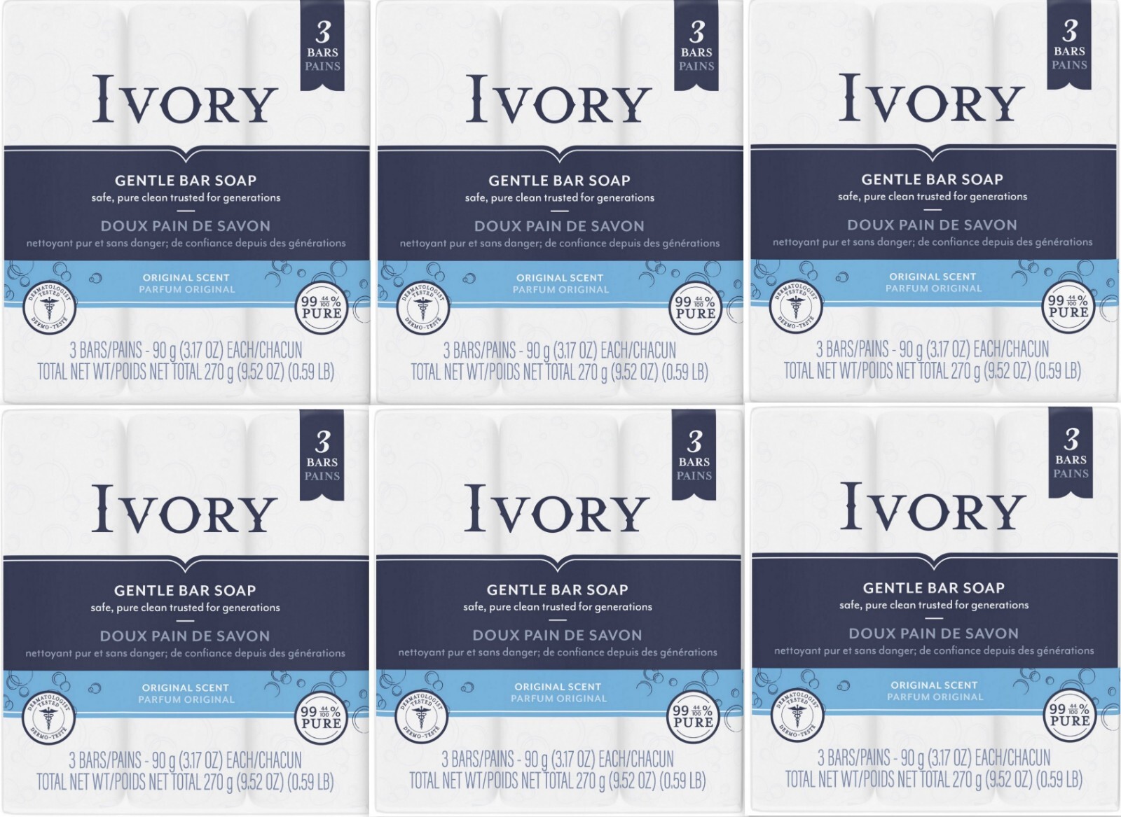 IVORY Soap Original 3.1oz ( 18 bars ) New Look! See ALL images