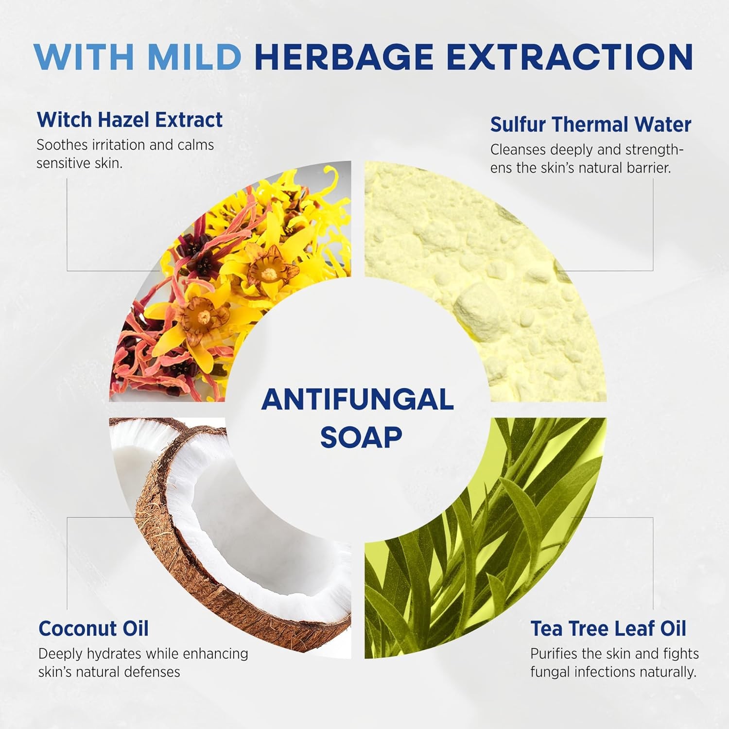 Hermon Antifungal Soap with Tea Tree Oil: Antifungal Treatment Bar Soothing Care