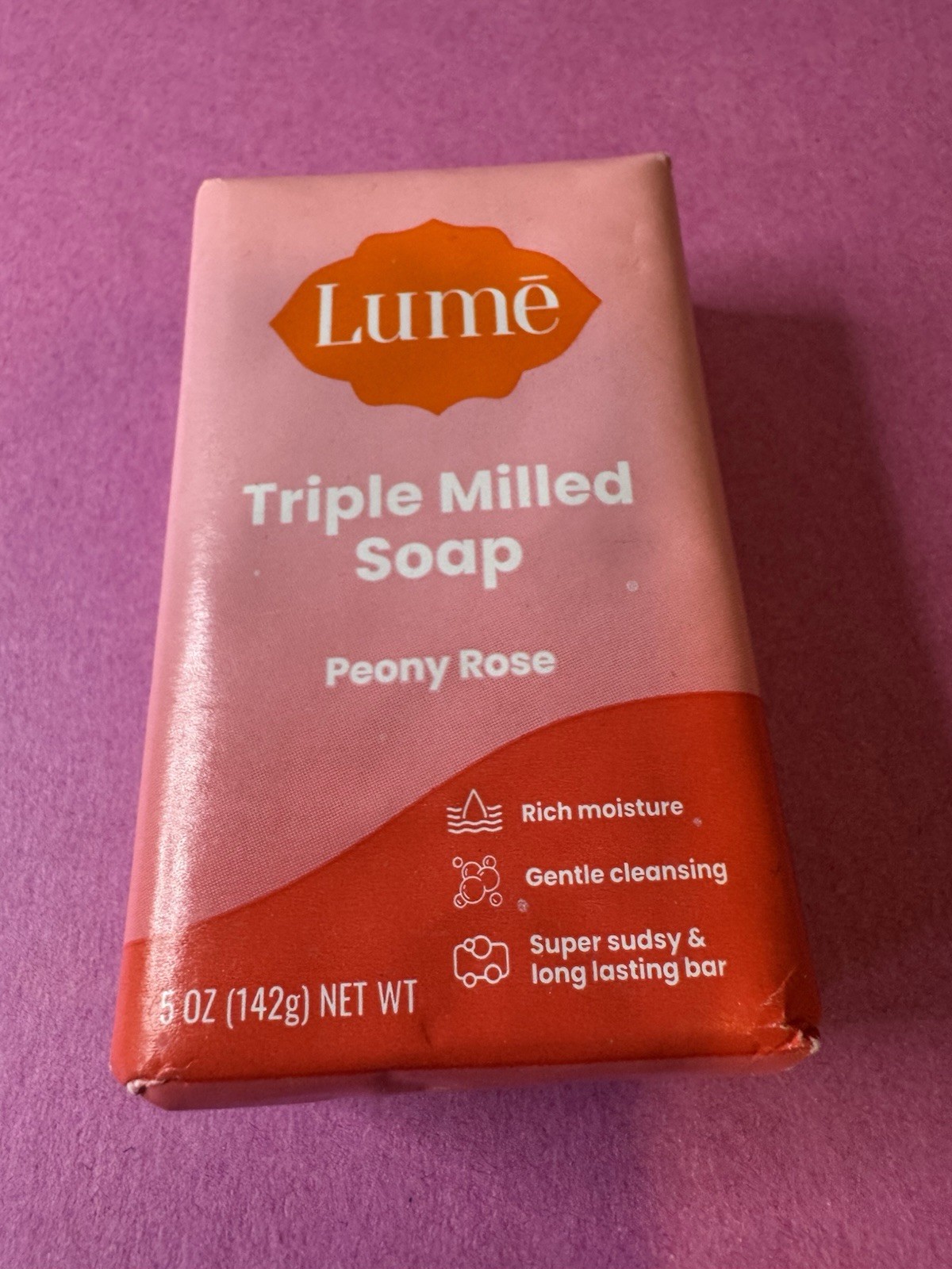 Lume Triple Milled Soap PEONY ROSE 5 oz Bar