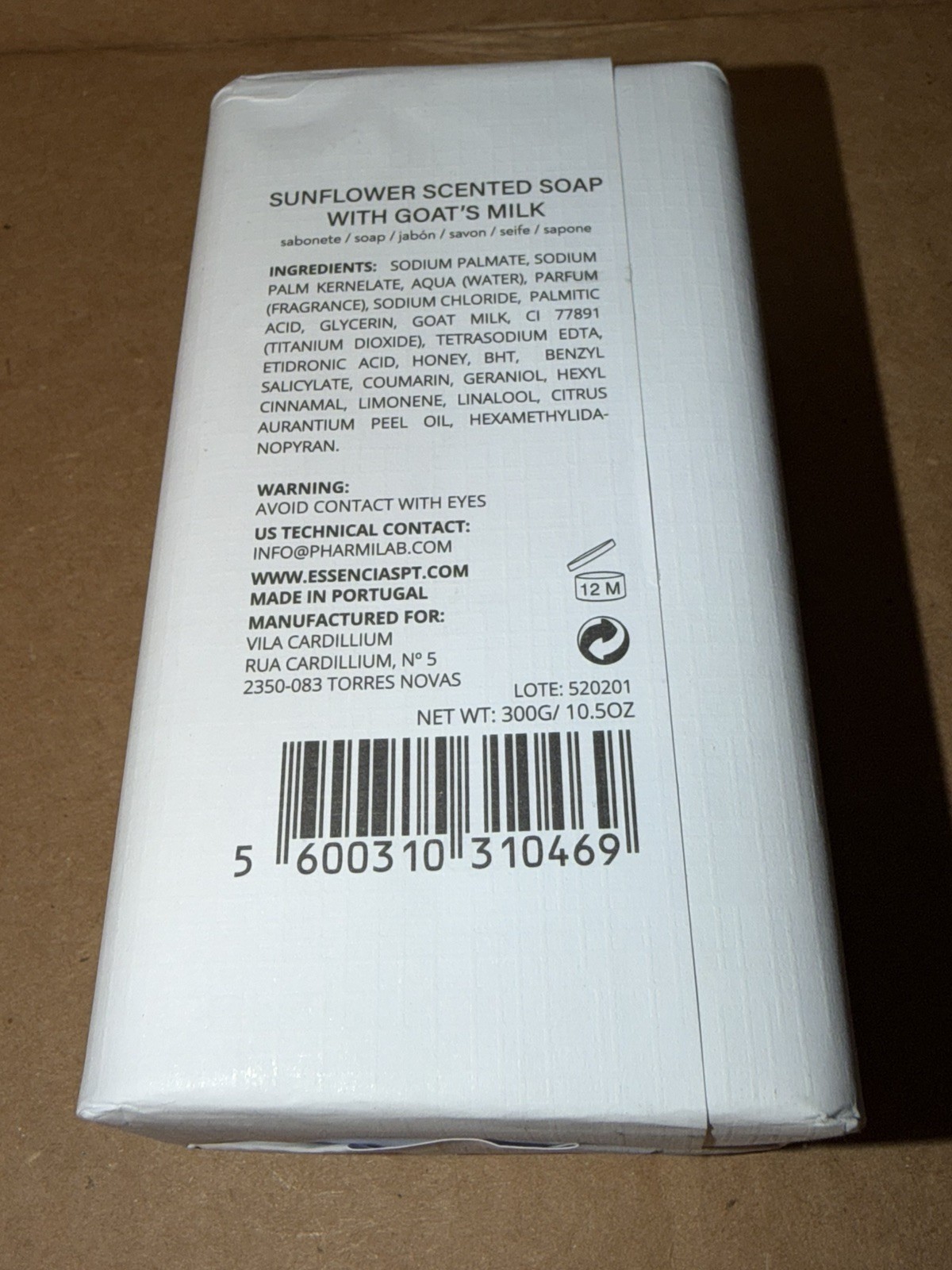Vila Cardillium Sunflower Scented Bar Soap with Goat’s Milk 10.5 oz 300g