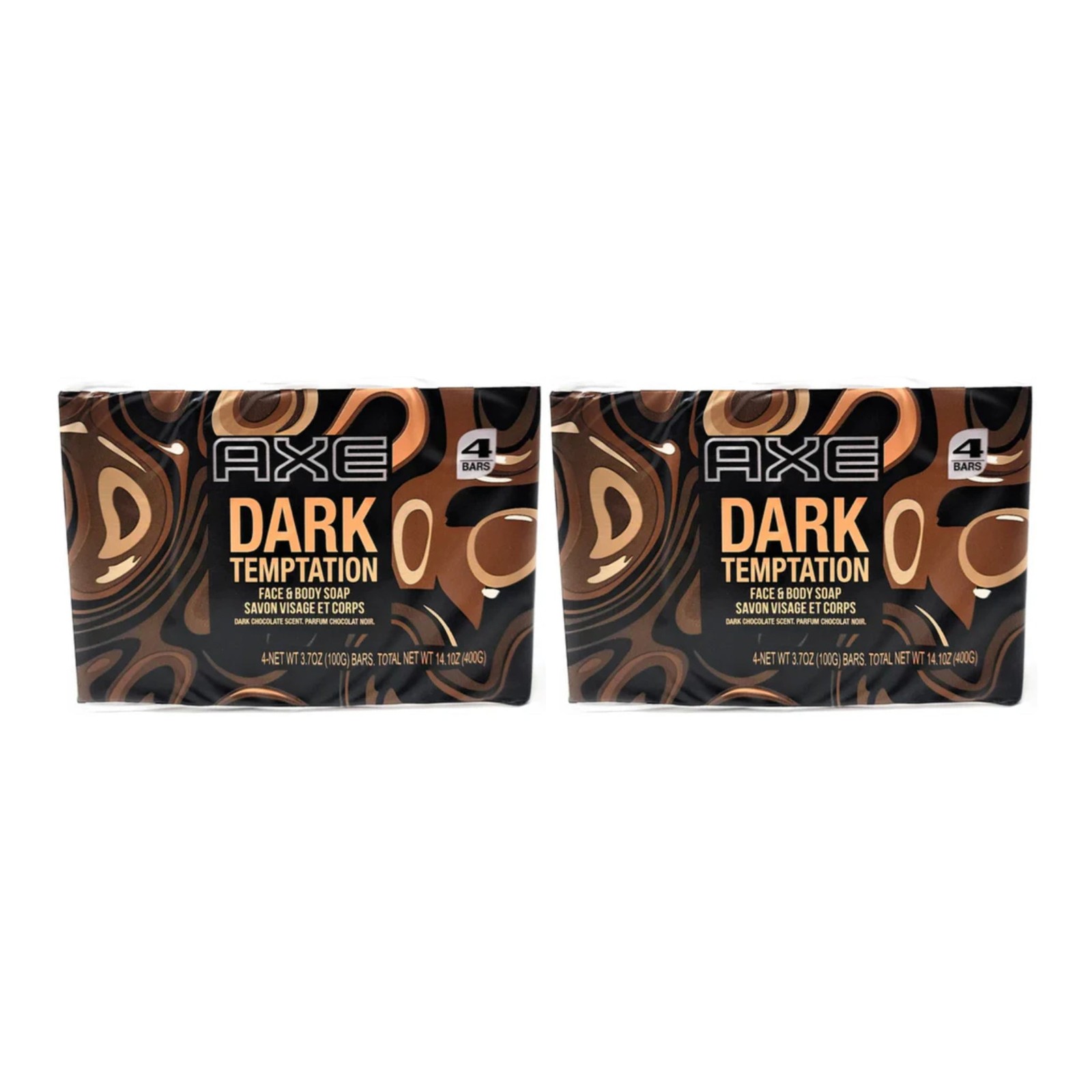 Axe Dark Temptation Face & Body Bar Soap, 3.52oz (100g) – 8 Bars