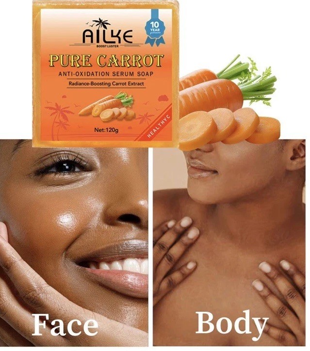 Pure Carrot Soap 120g – Brightening Serum Soap for Face & Body Radiance