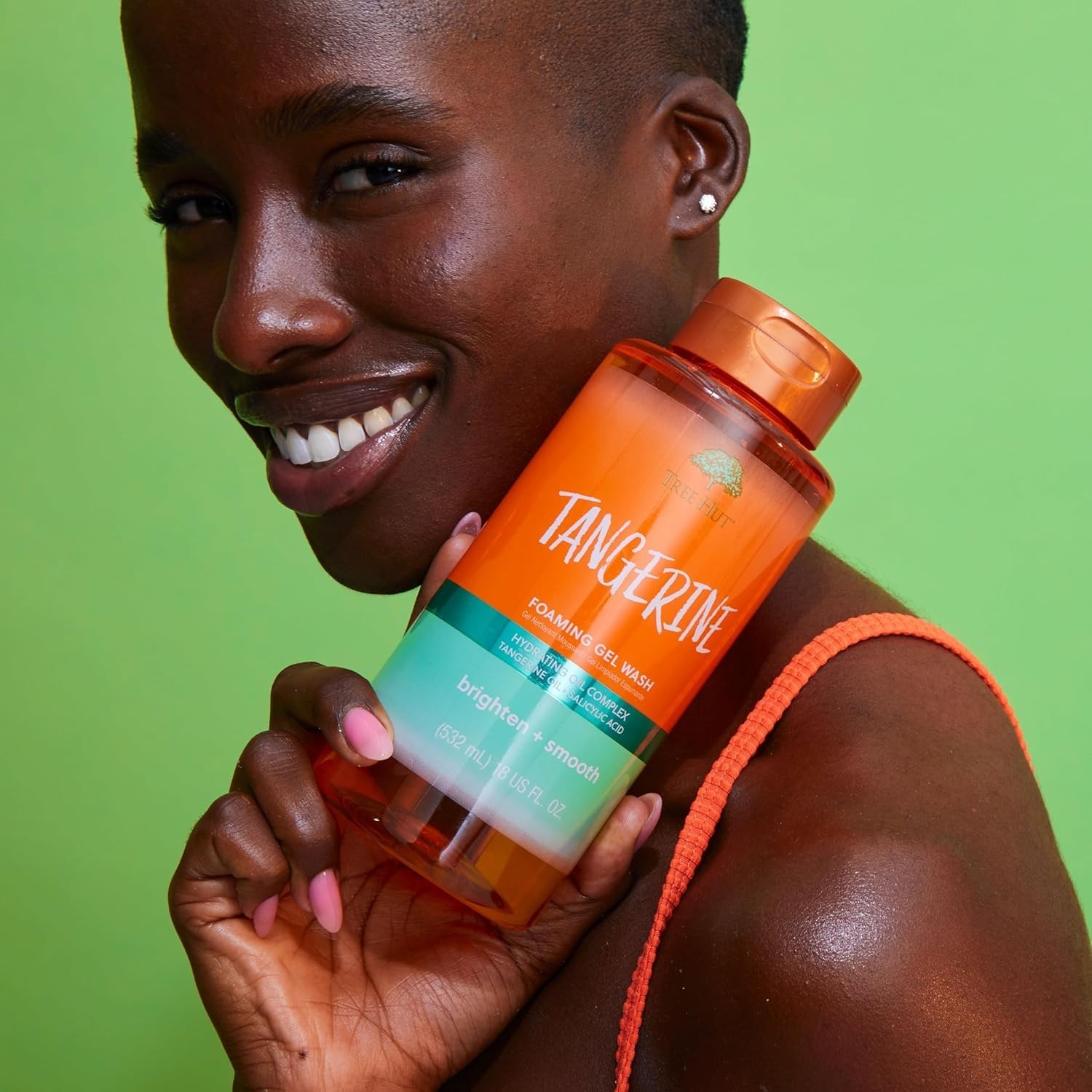 Tree Hut Tangerine Body Wash, Hydrating & 18 Fl Oz (Pack of 1), Orange