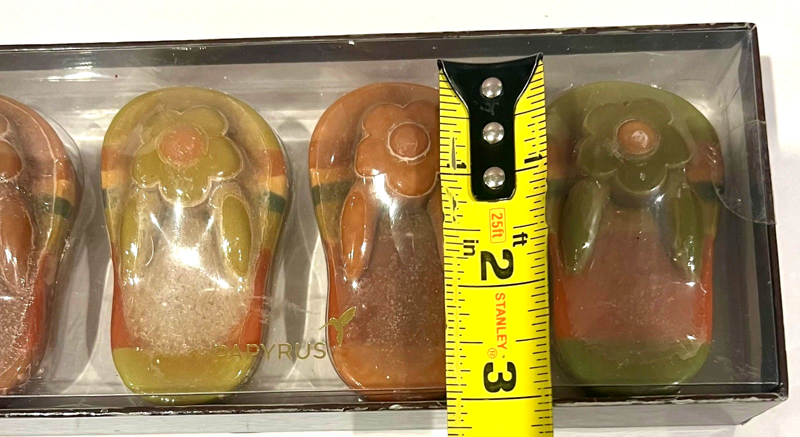 Vintage Papyrus Flip Flop Sandal Glycerin Soap Fall Autumn Colors 4 Pack Set