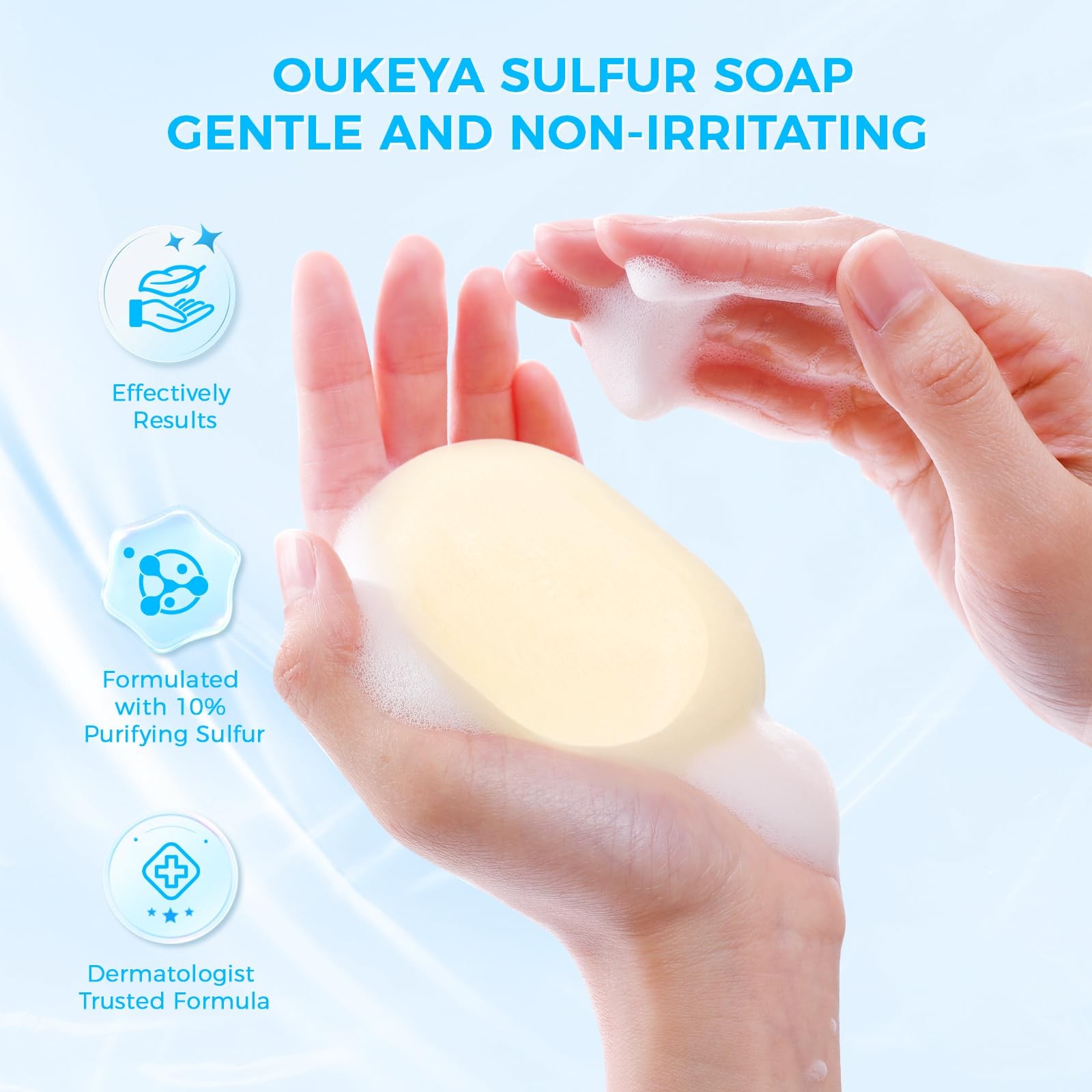 OUKEYA Sulfur Soap with 10% 4.05 Ounce (Pack of 1), 4.05Oz 1)