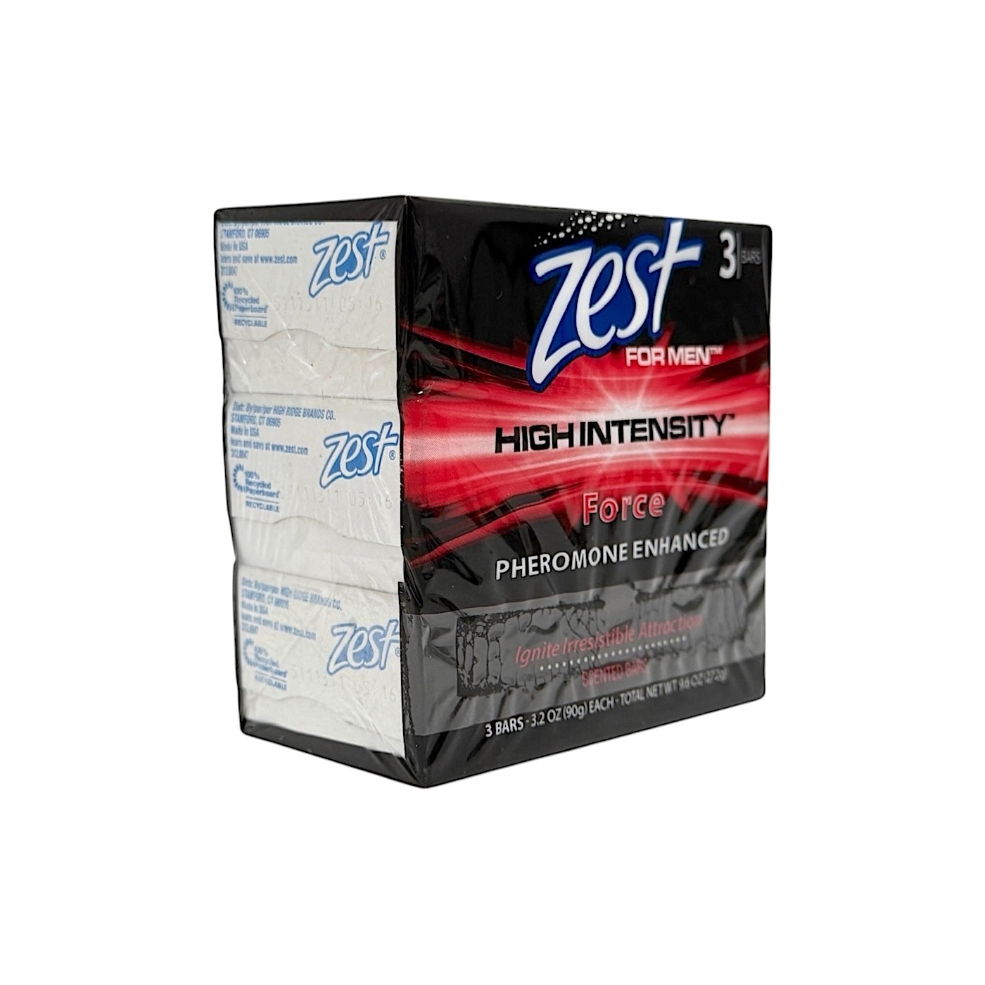 3 Bars Zest for Men High Intensity FORCE Pheremone Enhanced Scent Bar Soap New