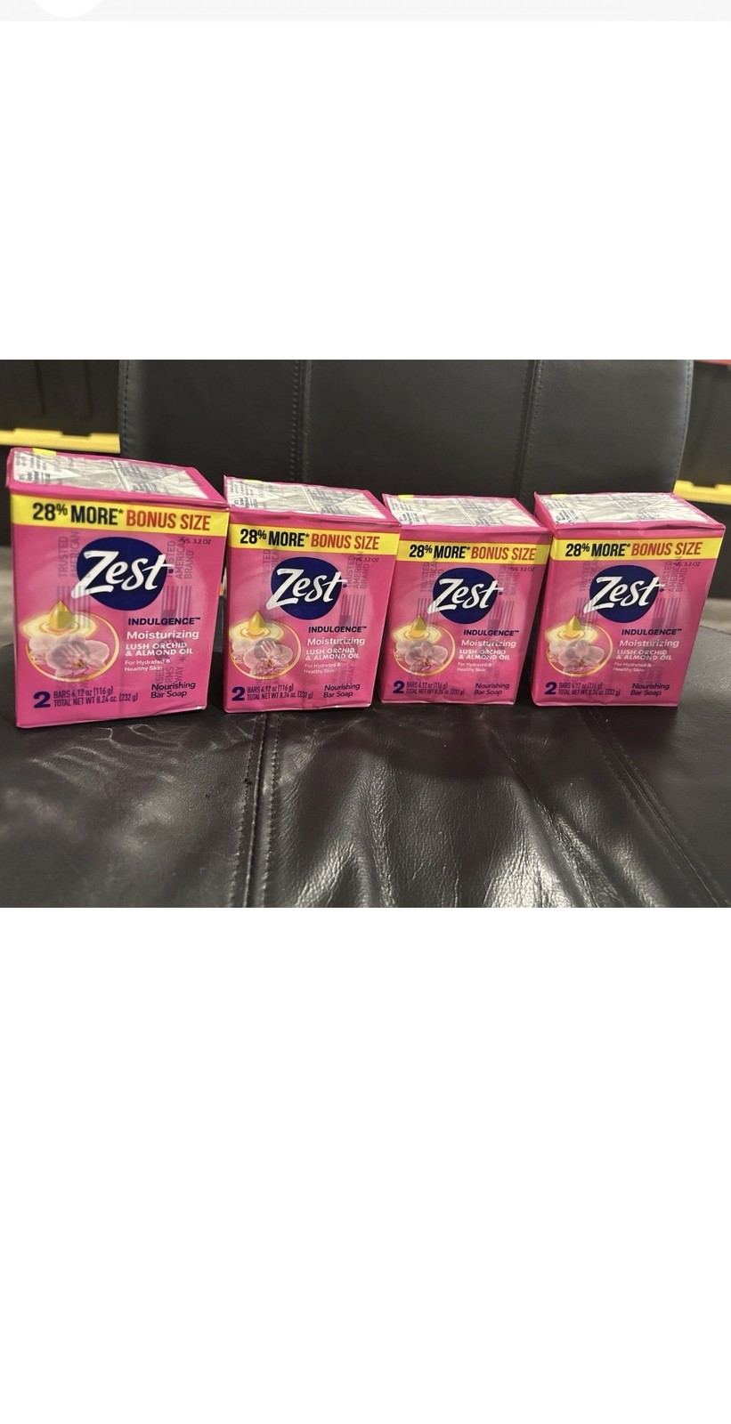 4 Packs of 2 Zest Indulgence Deodorant Bar Soap 4.12oz Lush Orchid