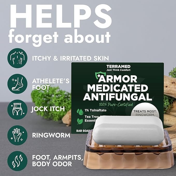 Antifungal Soap Pack of 2 | Medicated Jock Itch Treatment 1% Tolnaftate