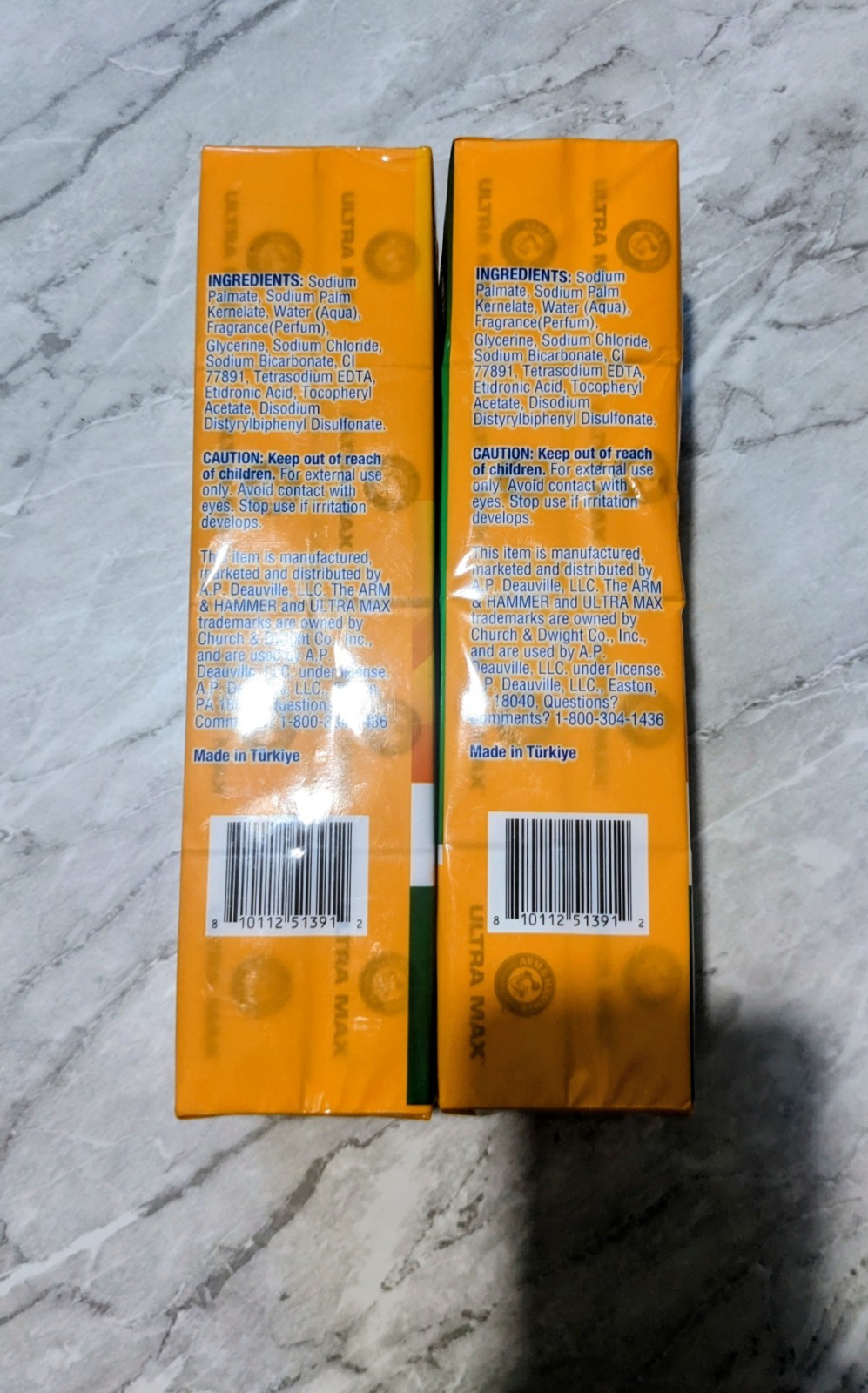 Arm Hammer Ultra Max Bar Soaps Fresh Scent Vegan 8 Bars 3.5 oz Each Lot of 2 NEW