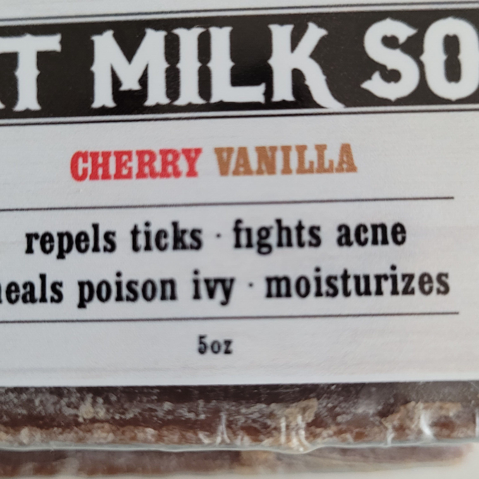 Bates Family Farm Cherry Vanilla Fat and Lye Soap Goat Milk Olive Oil Natural