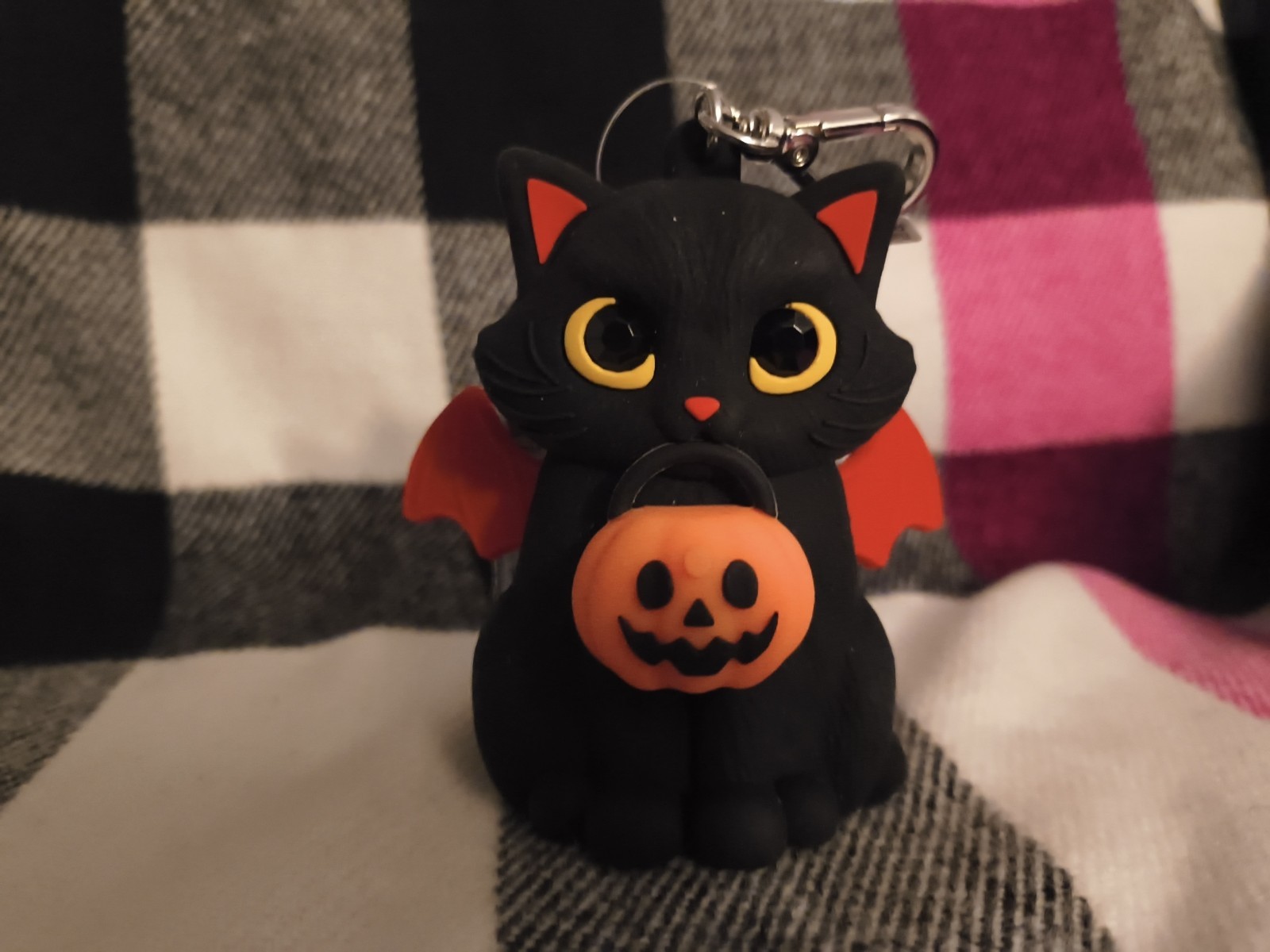 NEW Bath & and Body Works Light-Up Spooky Kitty CAT w/ Pumpkin Pocket Gel Holder