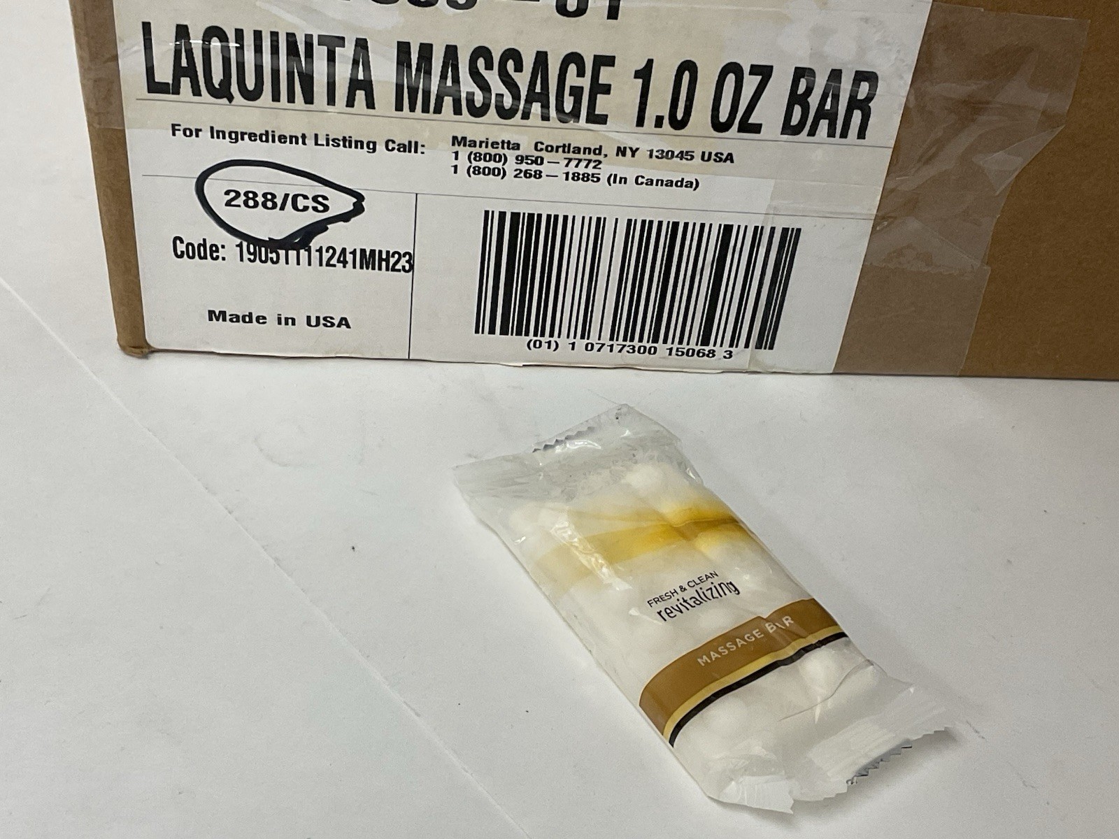 Revitalize REVITALIZE Massage Bath Bar Soap 1 oz LAQUINTA LOT of 288 / 1 box