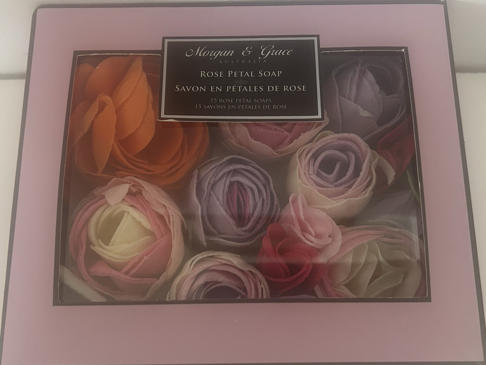 NIB Morgan & Grace Australia 15 Scented Soap Petals Rose Petal Soap # 9082