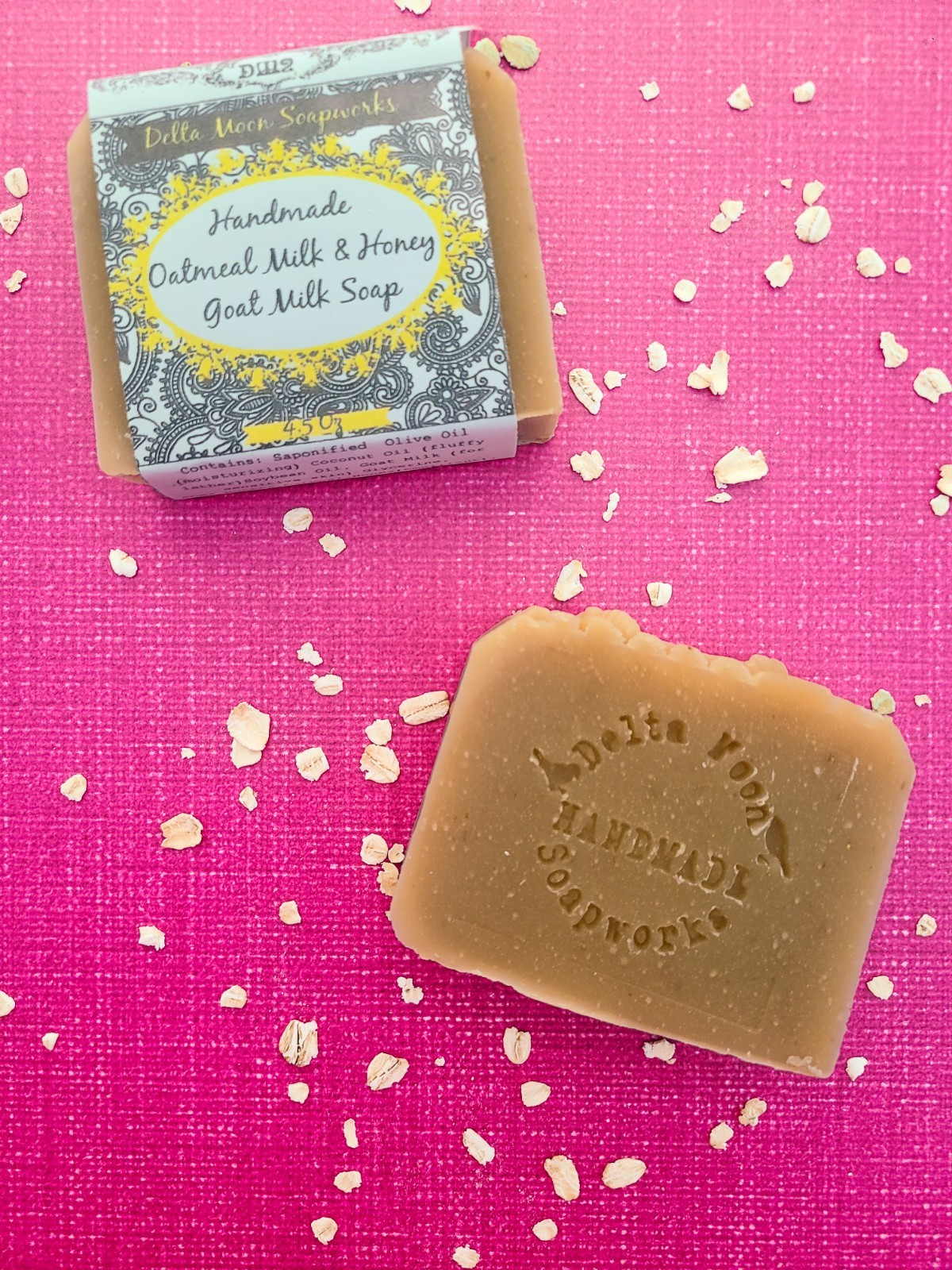 Handmade Oatmeal, Milk & Honey Goat Milk Soap, Oatmeal, + samples, ships fast