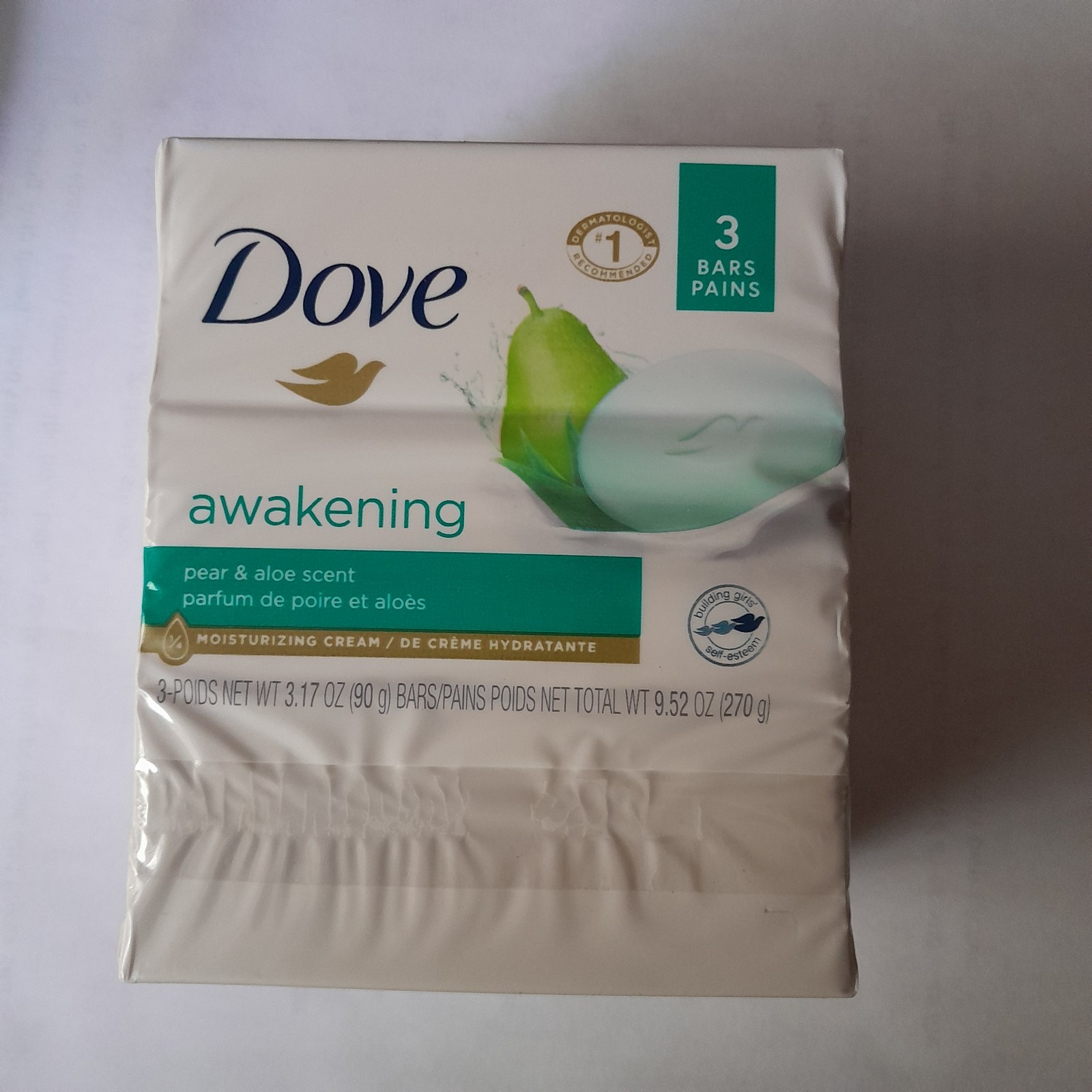Dove Awakening Pear & Aloe Scent Moisturizing Cream 3 Bars