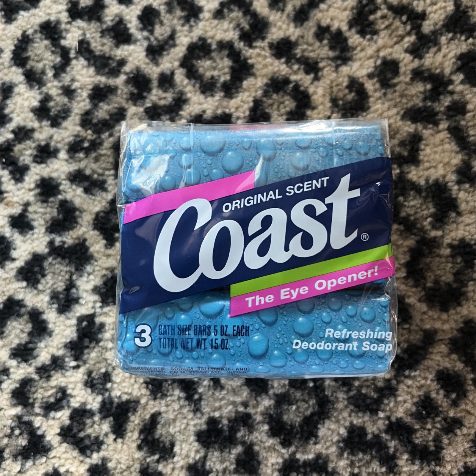 Coast Original Scent Deodorant Soap 3 5oz Bars Sealed Refreshing “Eye Opener”