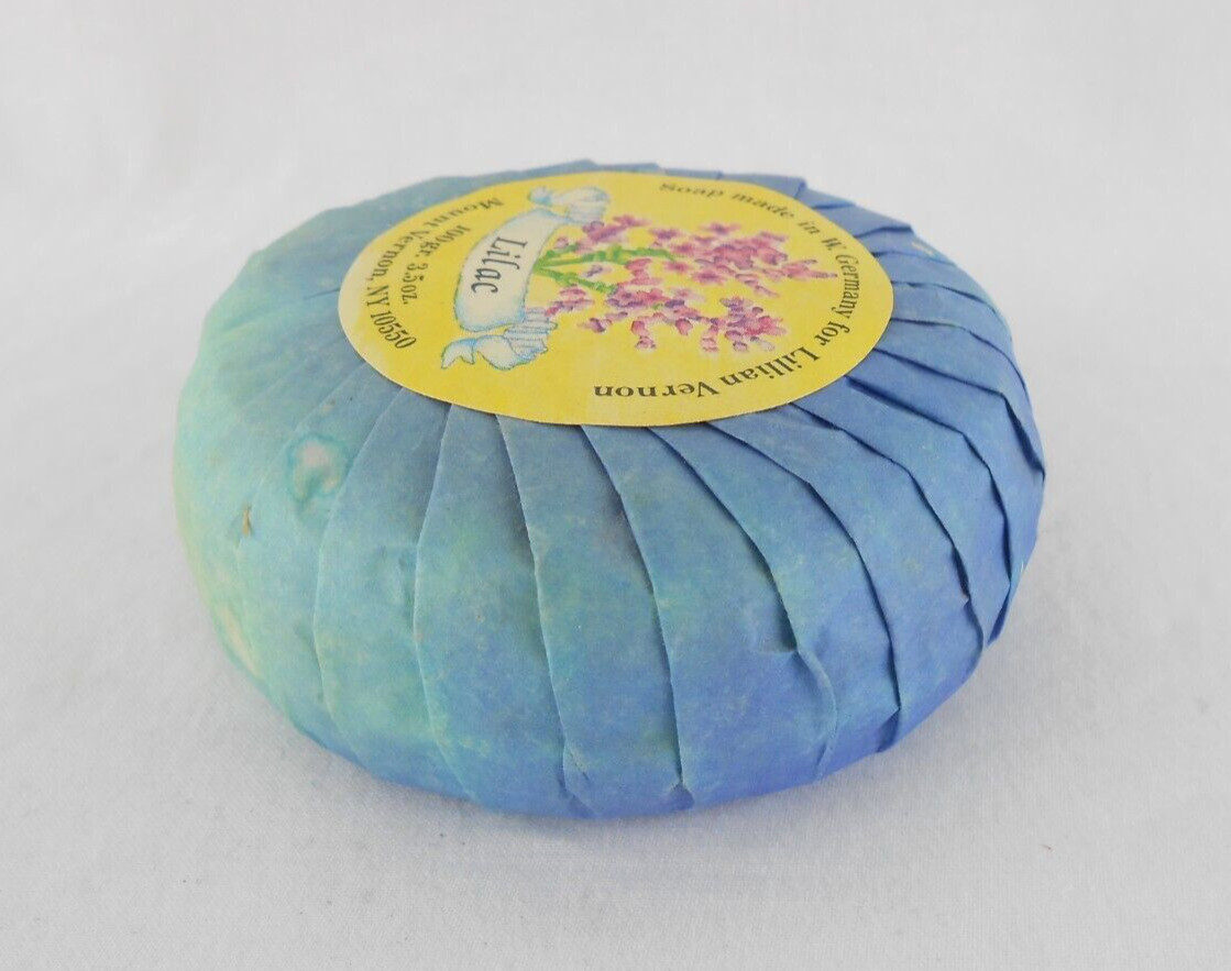 Lillian Vernon Lilac Vintage Luxury 3.5 oz Soap Bar in Wicker Basket New