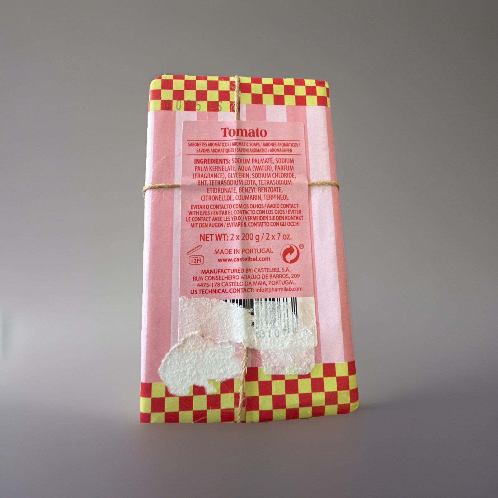 Castelbel Tomato Scented Soap Lot Of 2 Wrapped Bars 7oz ea New limited ed