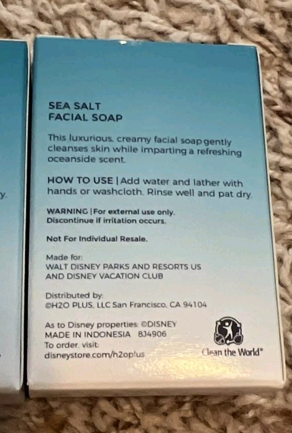 Disney Resorts H2O+ Facial Sea Salt Soap Bars lot of 3 NEW