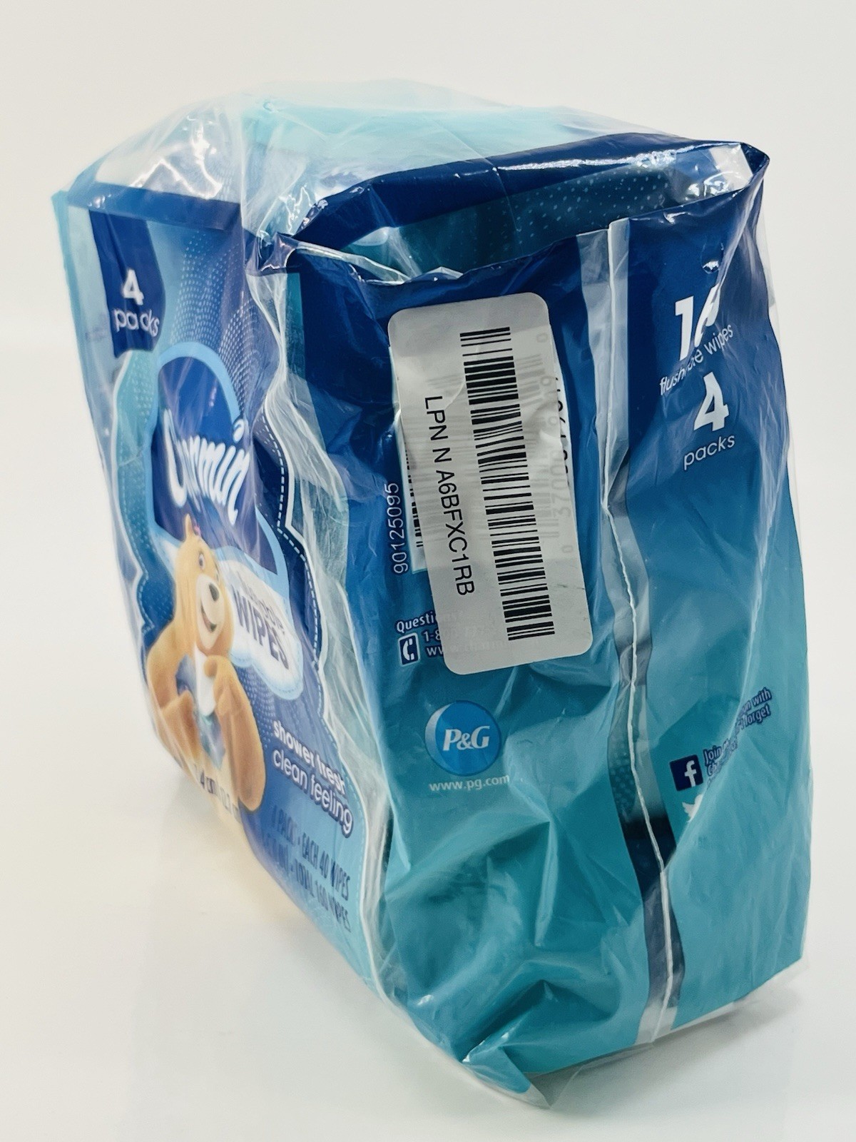 Charmin Flushable Wipes, 4 packs, 40 Wipes Per Pack, 160 Total Wipes