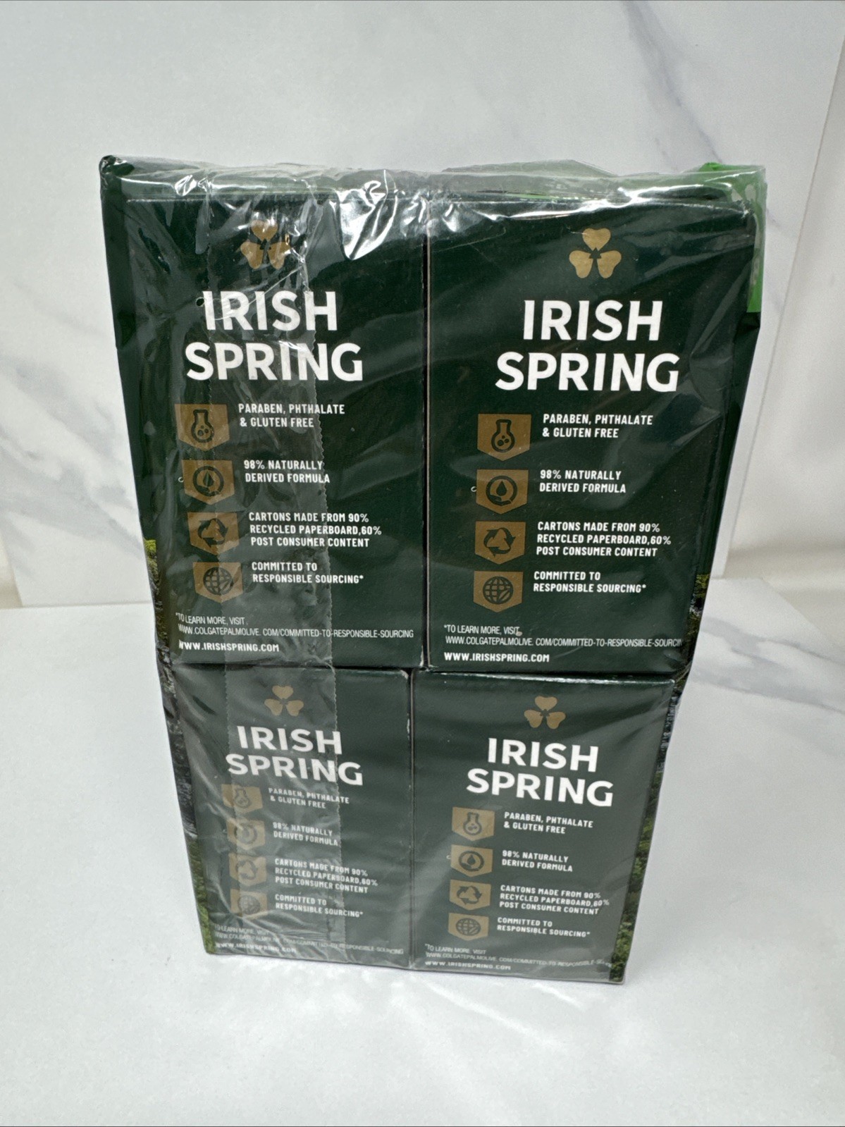 Irish Spring Bar Soap Original Clean 4 oz 20 count Deodorant Soap With Flaxseed
