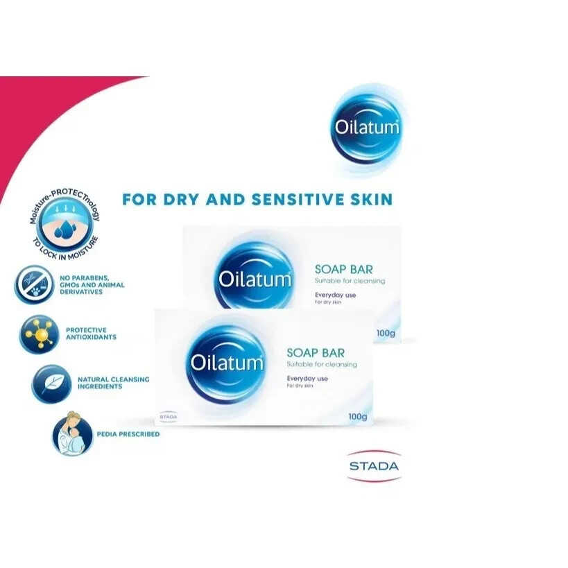 Oilatum Soap Bar Stiefel for Dry Skin Gently Cleanses Moisturises Protects X 3