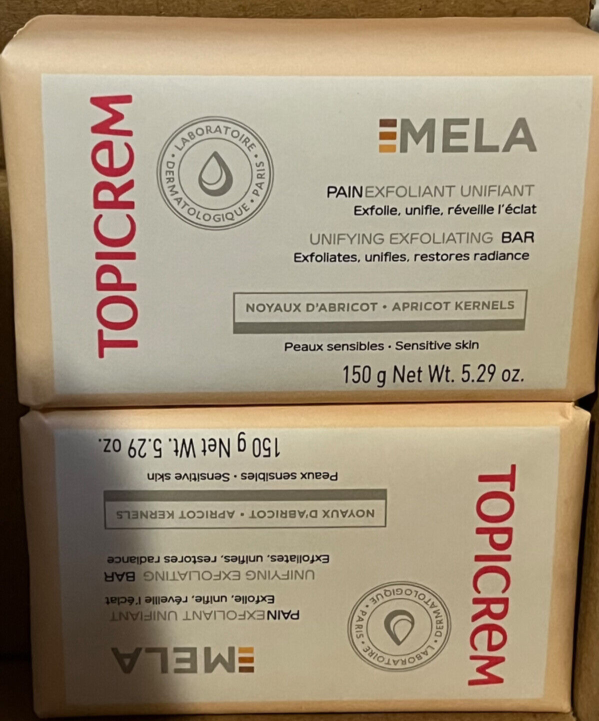 2X TOPICREM MELA Unifying Exfoliating Bar 150g Exp 02 /2027 New