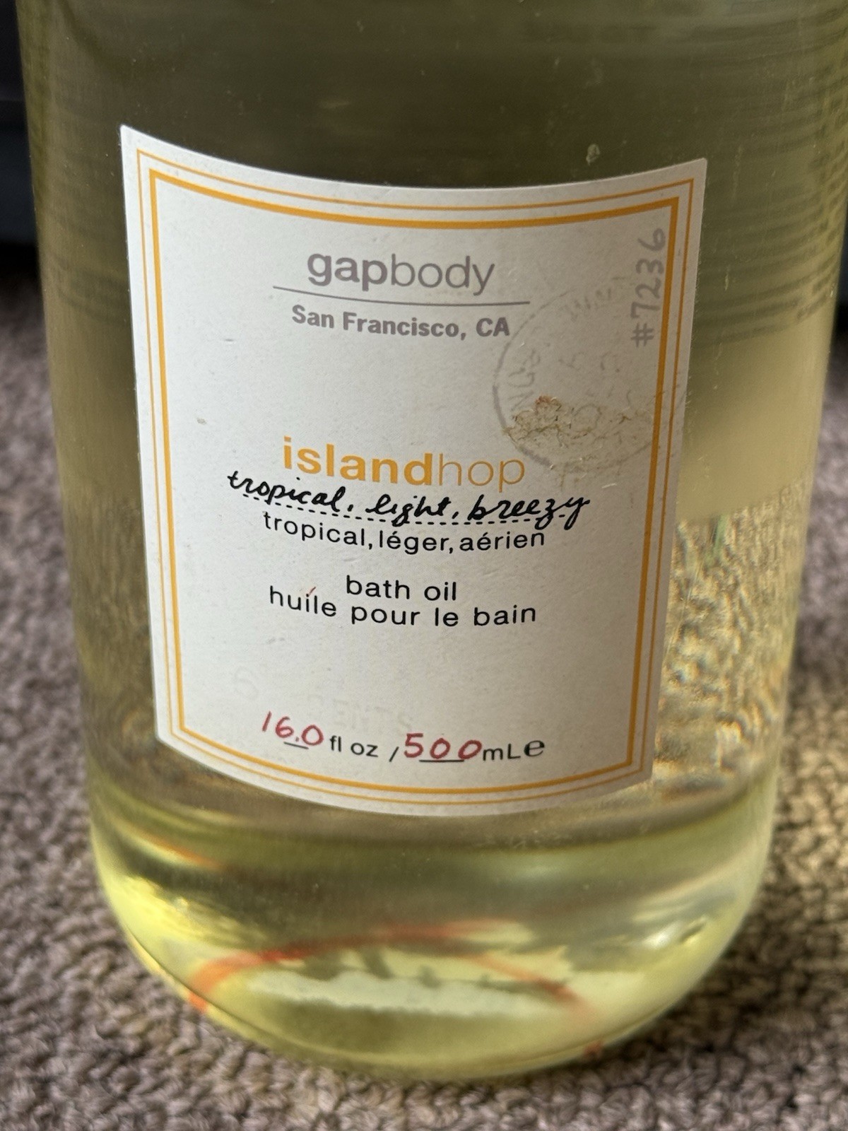 GAP BODY ISLAND HOP BODY TROPICAL LIGHT BREEZY BATH OIL 16 OZ 500 Discontinued