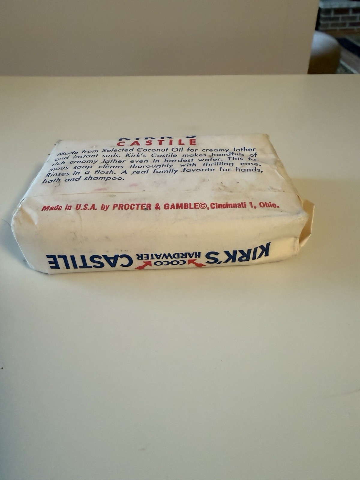 1x KIRK’S Original Coco Hardwater Castile Soap Hypoallergenic Coconut Oil Soap