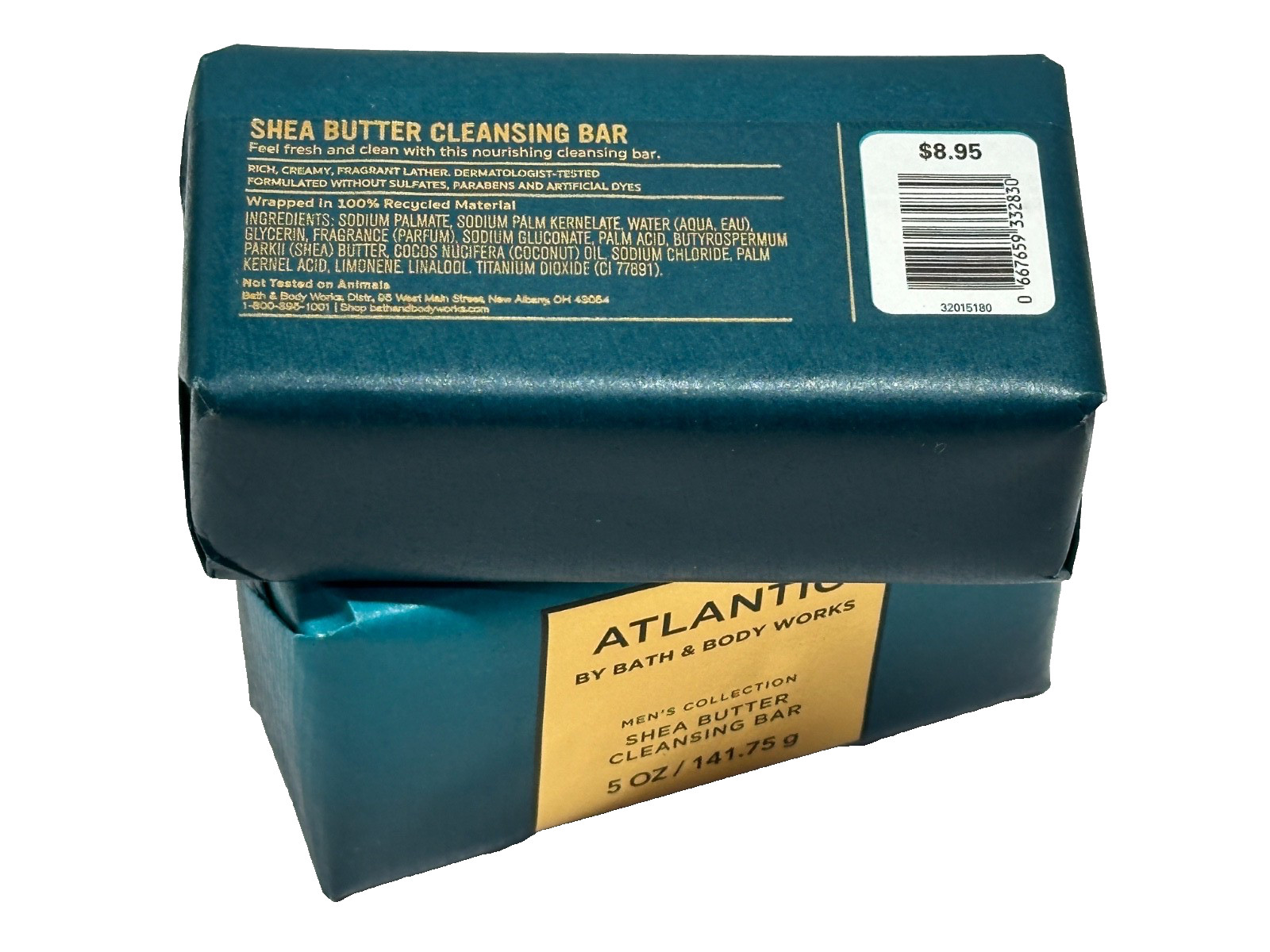 2 BATH & BODY WORKS ATLANTIC MEN’S SCENTED CLEANSING BODY BAR SOAP 4.2 OZ NEW