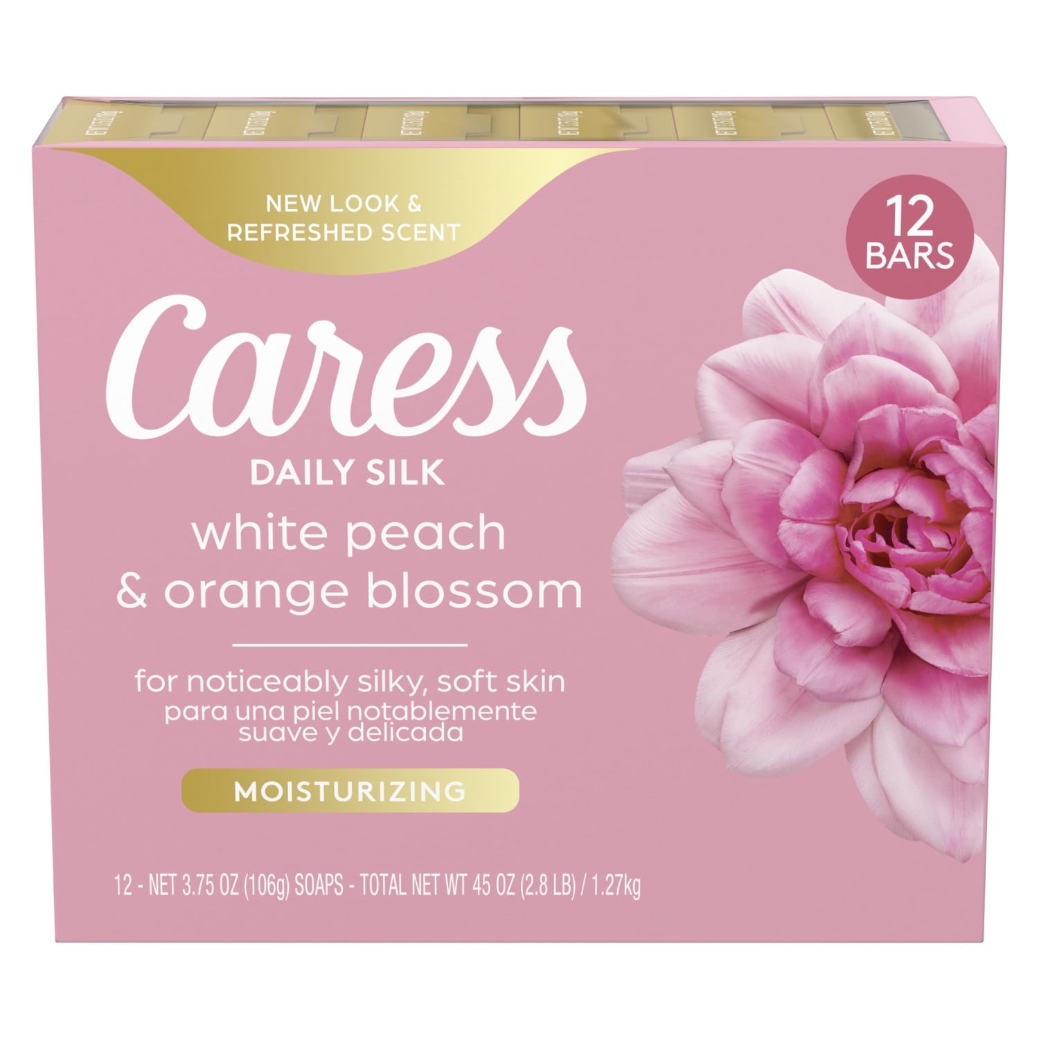 Daily Silk White Peach & Orange Blossom for All Skin, 3.75 oz 12 Body Bath Bars