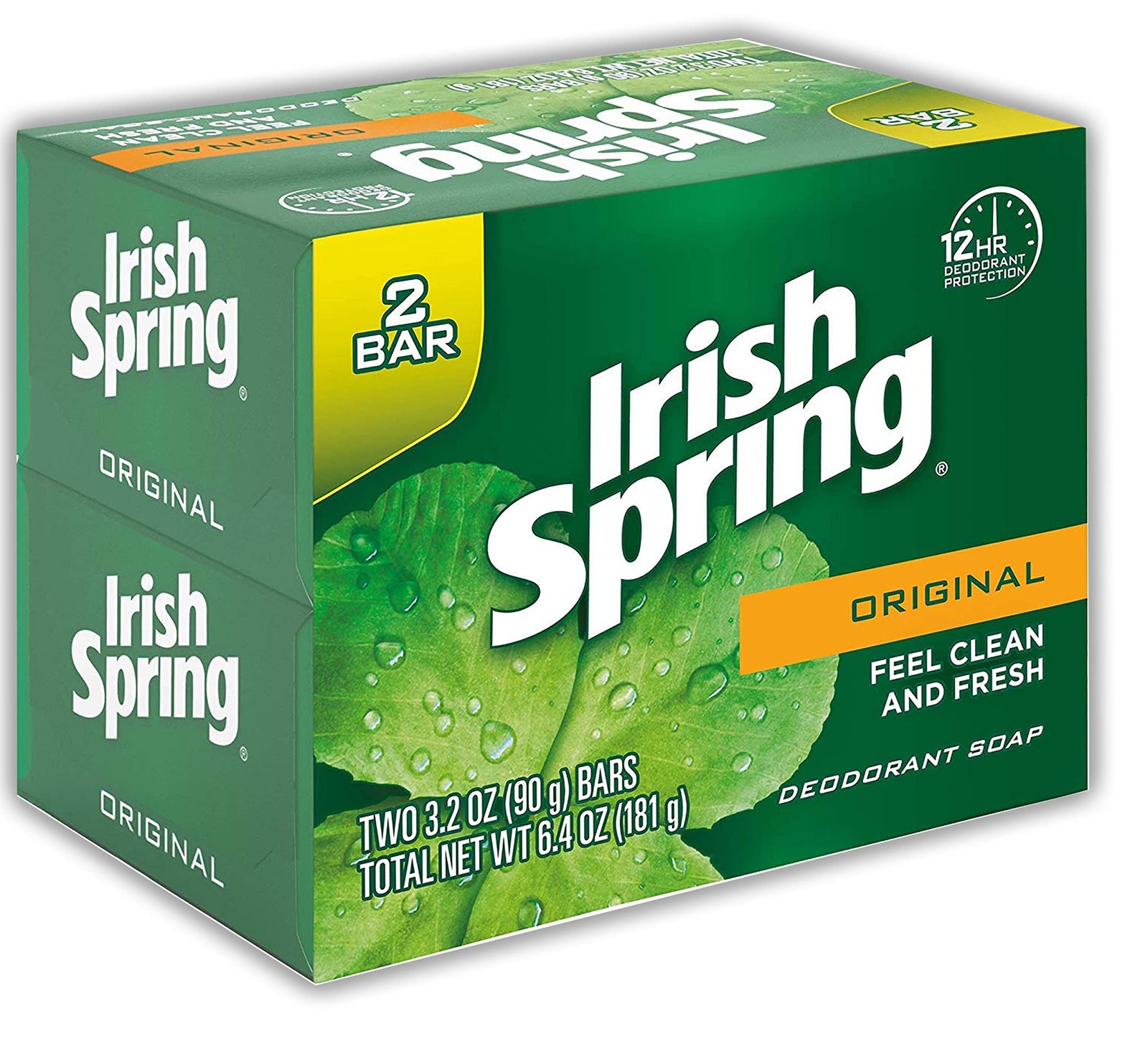 Irish Spring Original Scent Bar Soap 3.2 oz. Pack 6.4 Ounce (Pack of 1),