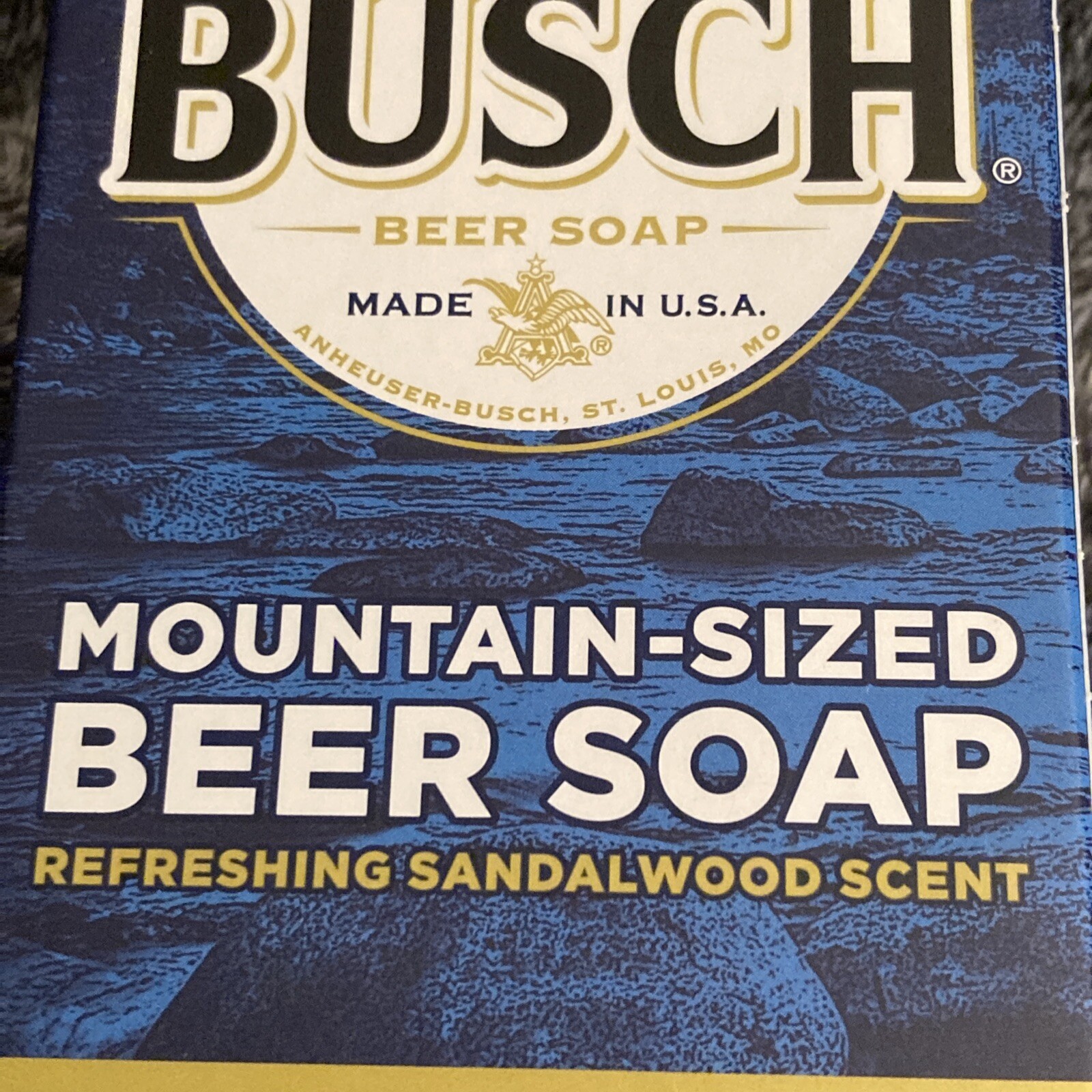 3)DUKE CANNON BUSCH BEER SOAP MOUNTAIN-SIZED SANDALWOOD SCENT 10OZ. BEN US VETS.