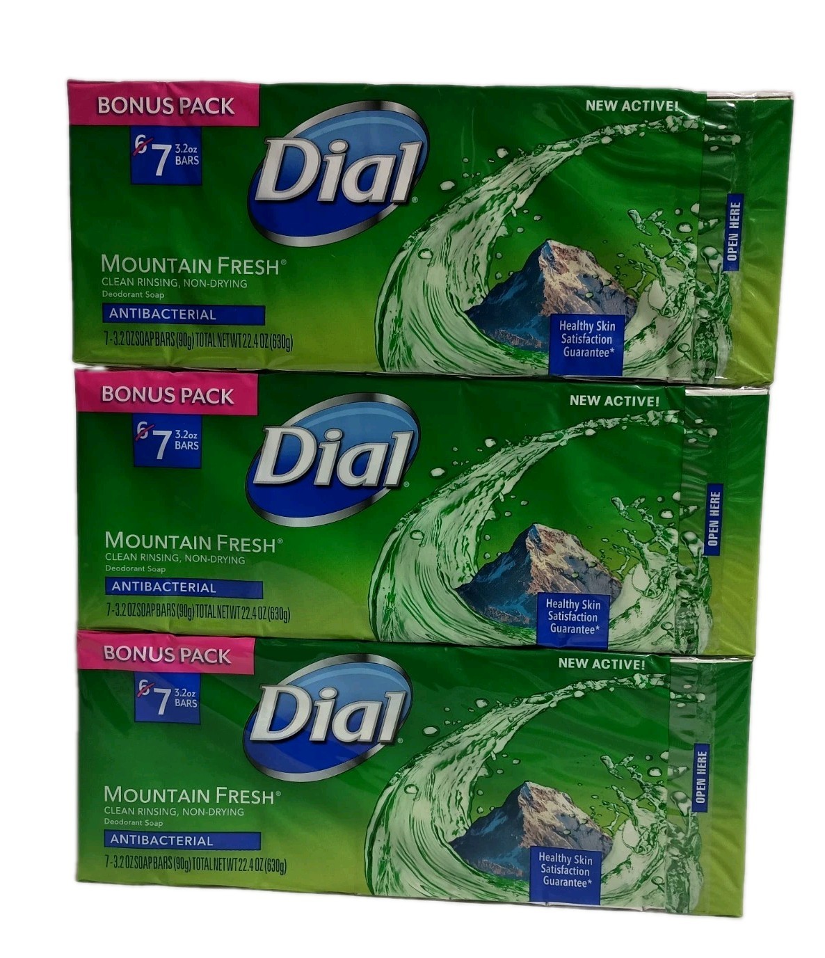 21 Bars Dial Antibacterial Bar Soap Mountain Fresh Deodorant 3.2 Oz. Each