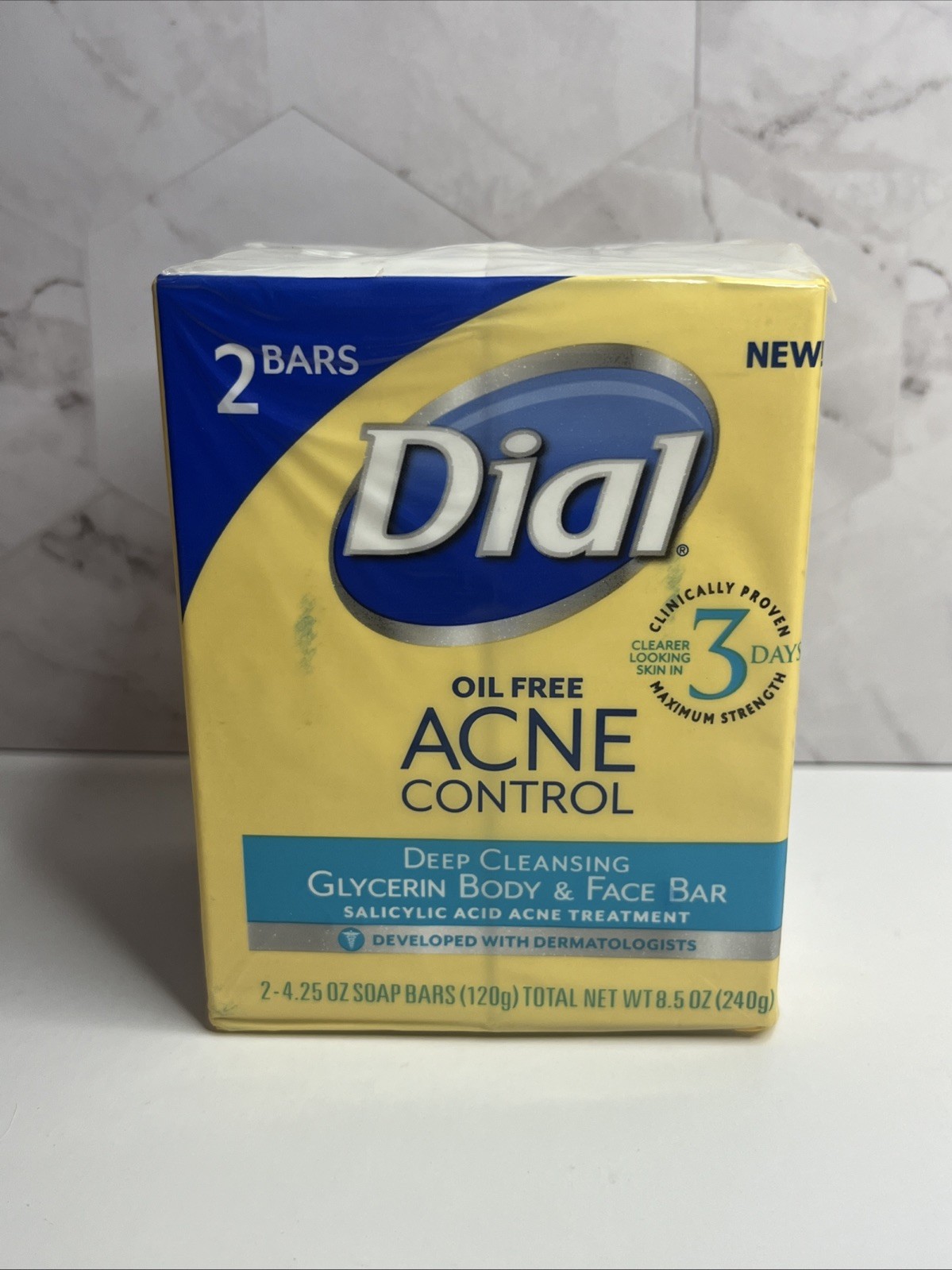 Dial Oil Free Acne Control Deep Cleansing Bar Soap 2 Bars Sealed Discontinued