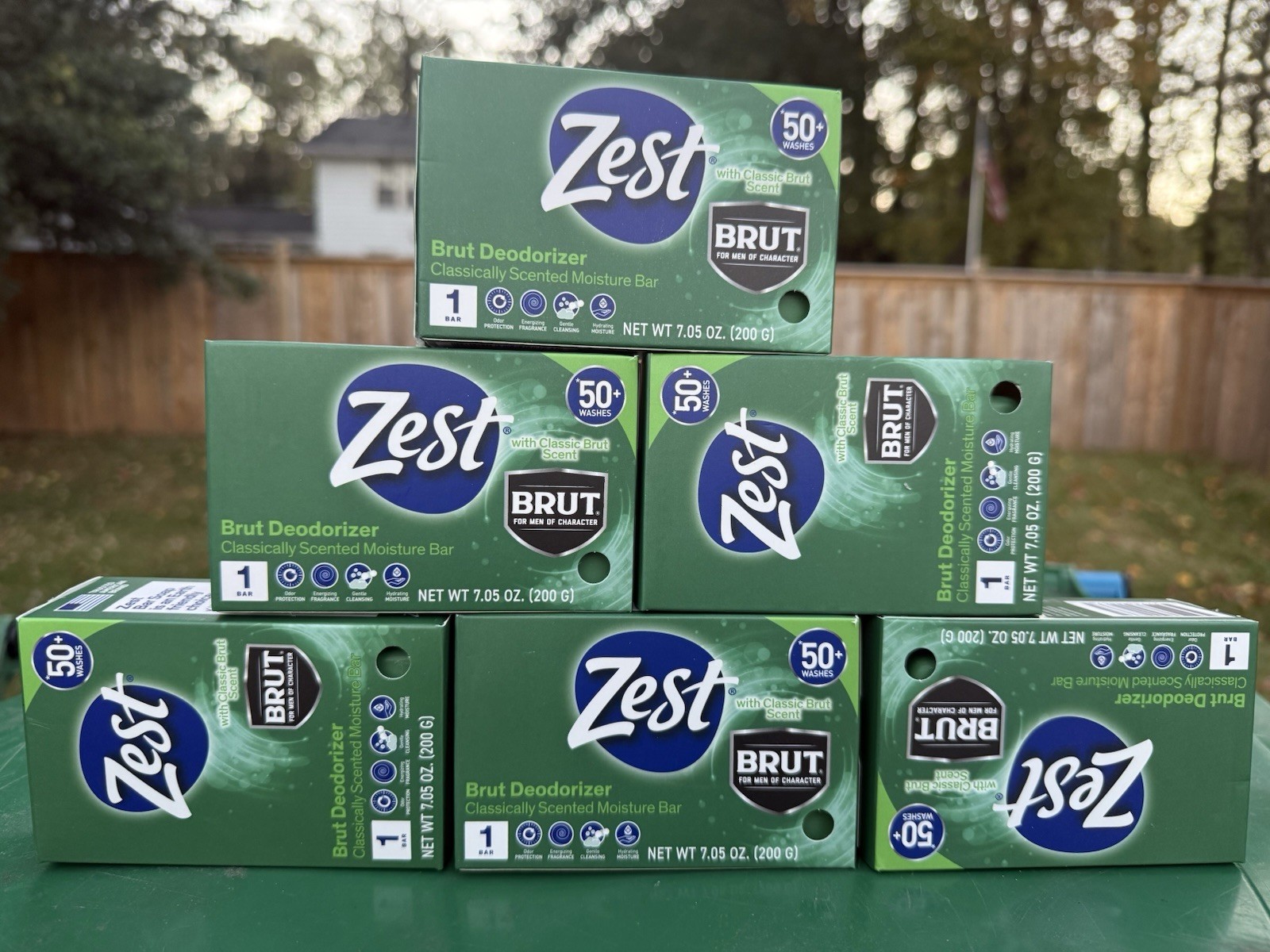 Zest Brut Deodorizer Classic Scent Moisture Bar Soap 7.05 oz Lot of SIX (6) Bars